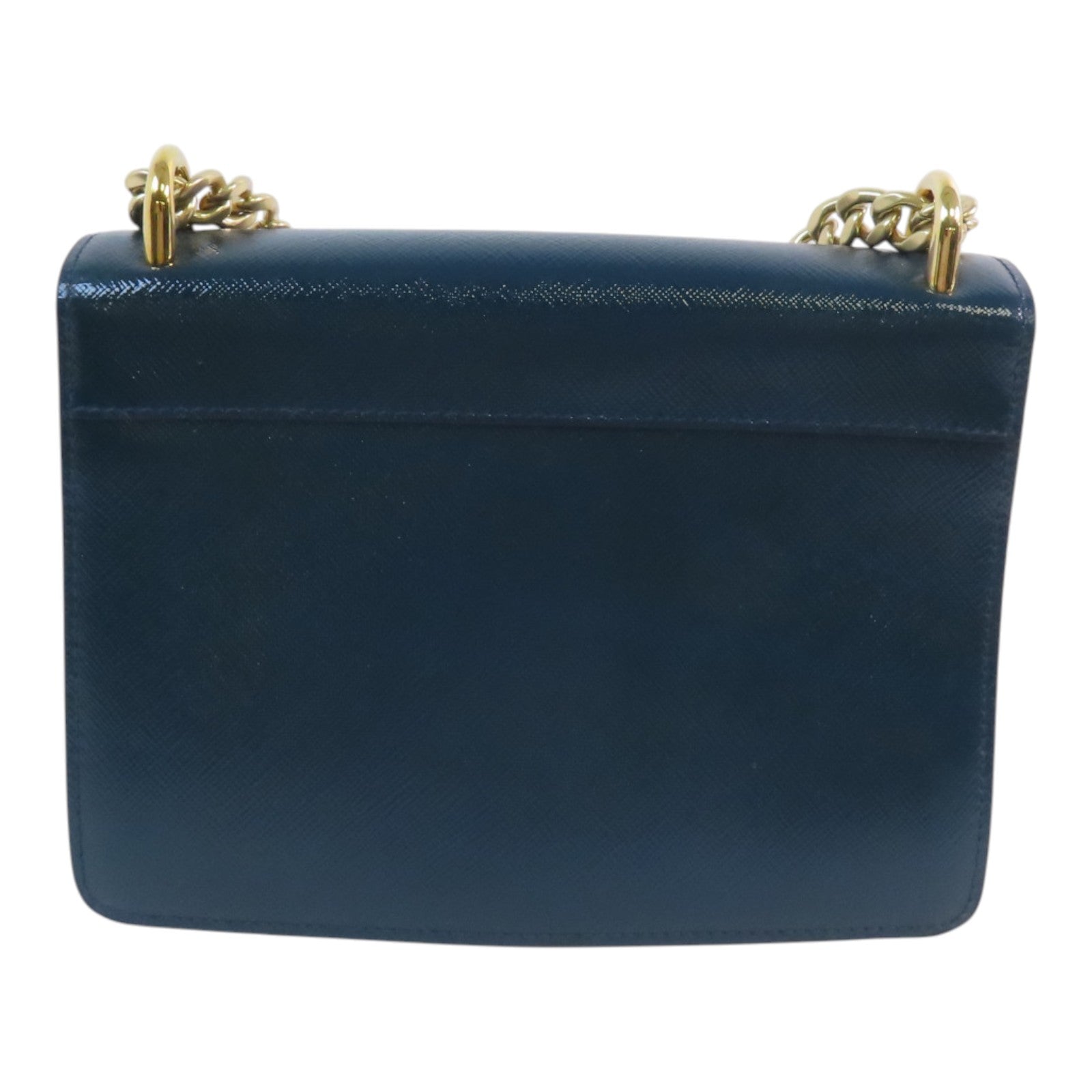 PRADA 漆皮皮革Chain Shoulder Bag金扣鏈帶肩背袋
