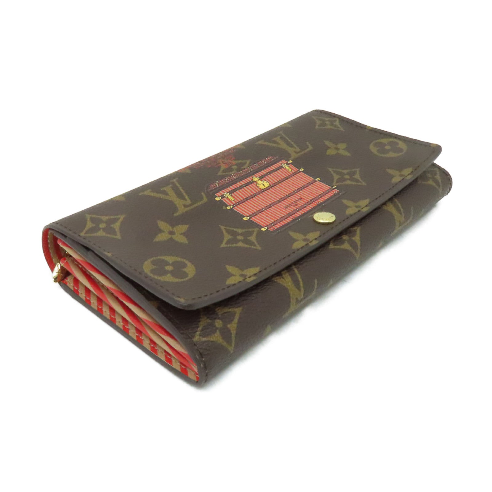 LOUIS VUITTON 【激減優惠】Monogram Portefeuille Sarah Trunk Motti Zip金扣長錢包棕色