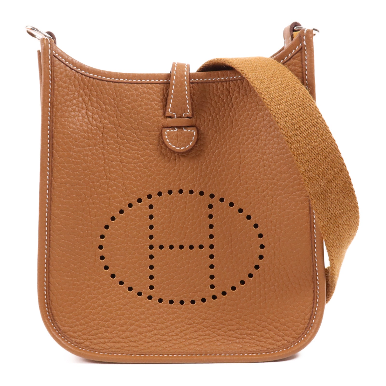 HERMES Togo皮革Evelyne TPM肩背袋Gold