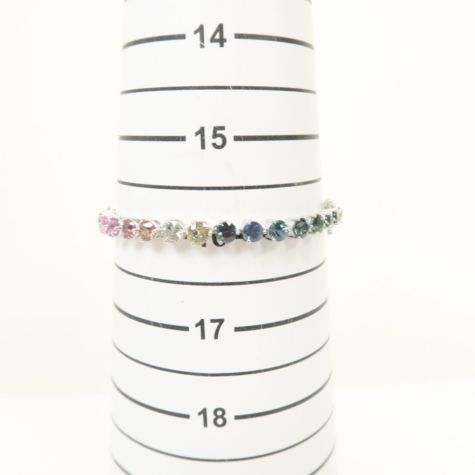 JEWELRY 18K白金Multi Sapphire Bracelet 11.78ct彩色藍寶石手鏈