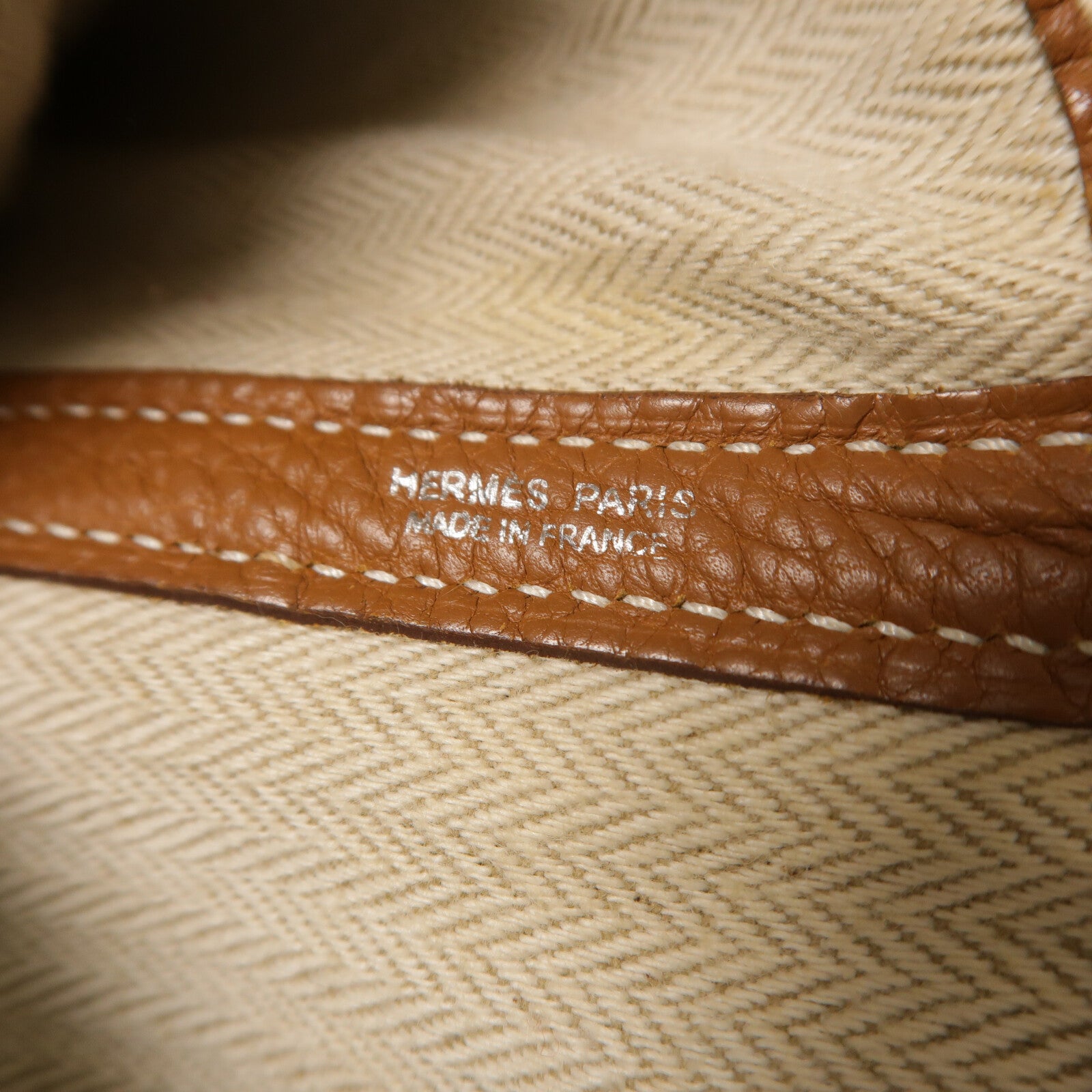 HERMES Negonda皮革Garden Party PM手挽袋Gold