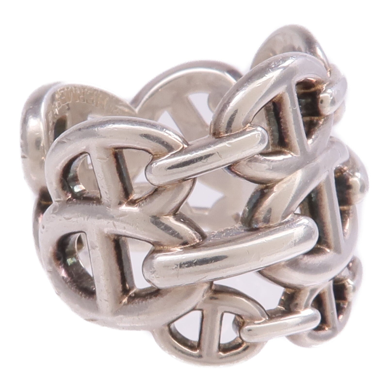 HERMES 925純銀Chaine d'ancre Enchainee Ring戒指Hermes#55/US#7