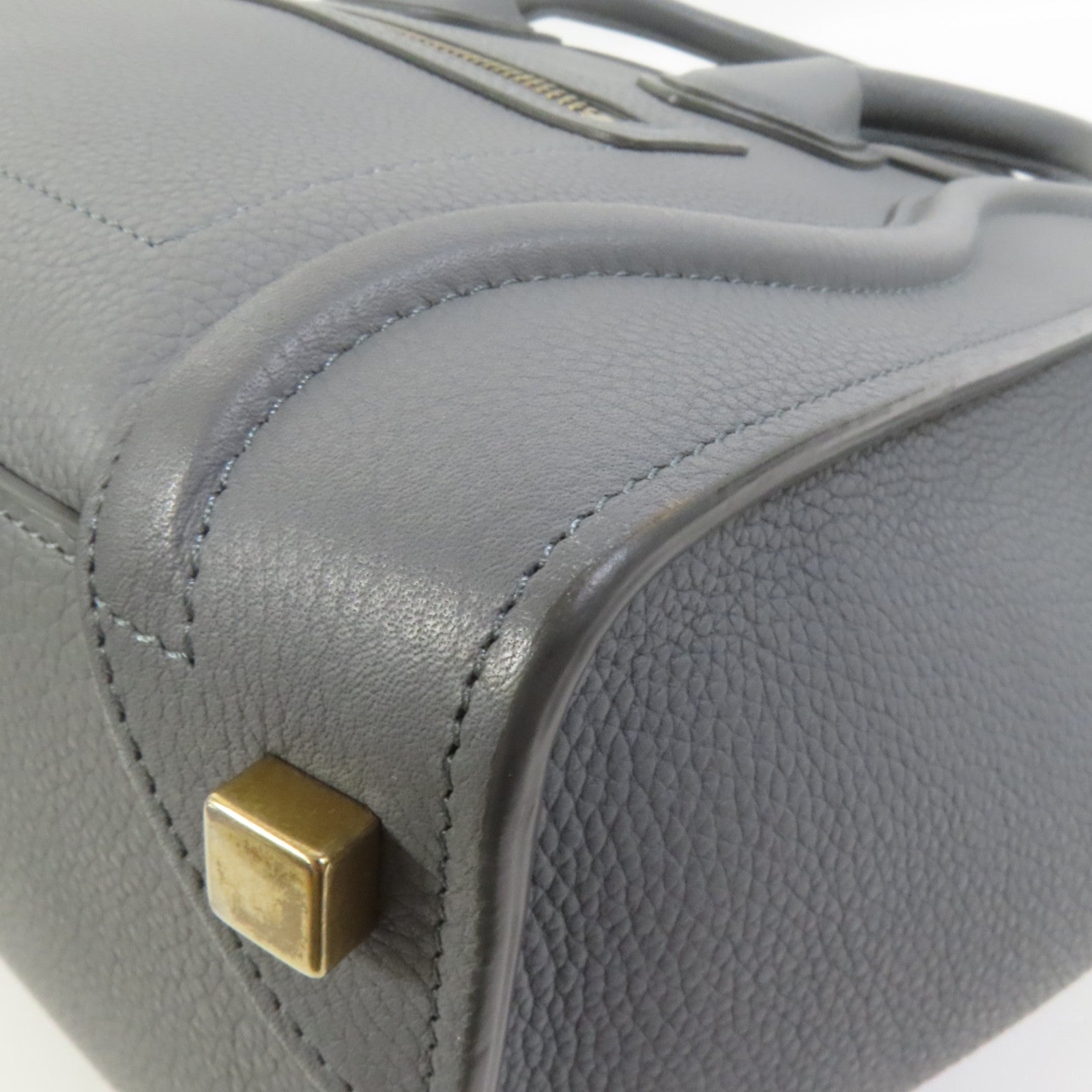 CELINE 牛皮皮革Micro Luggage金扣手挽袋