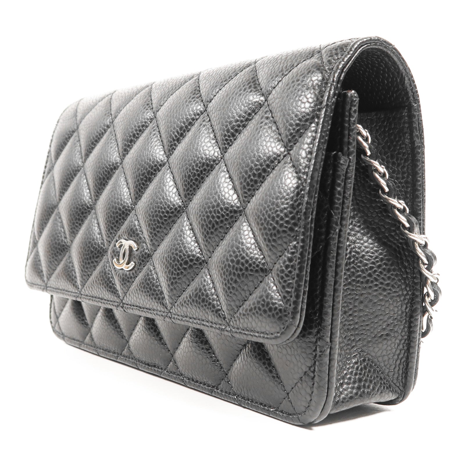 CHANEL 牛皮皮革WOC Wallet On Chain銀扣鏈帶肩背袋