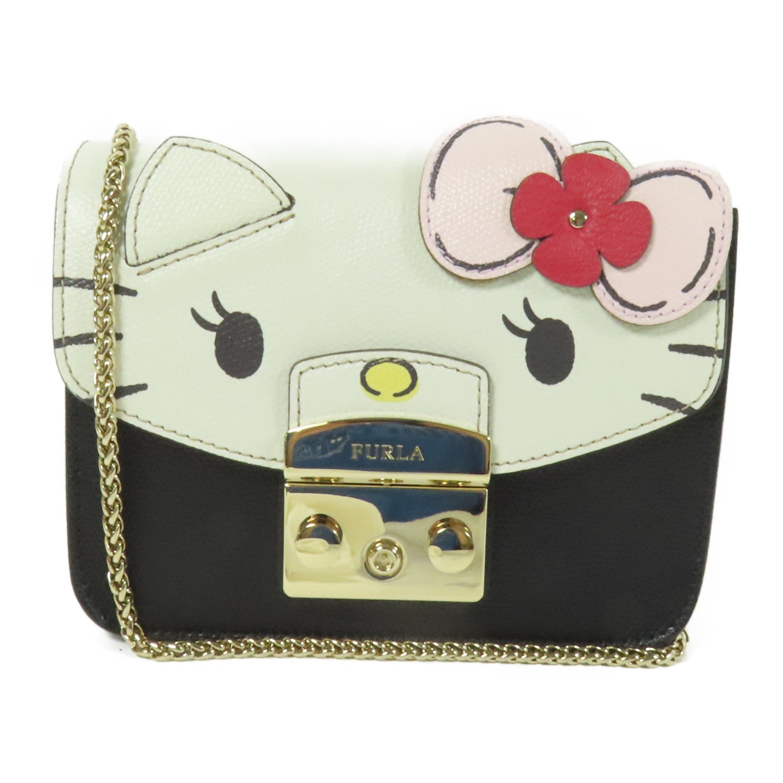 Furla 牛皮皮革Shoulder Bag金扣肩背袋