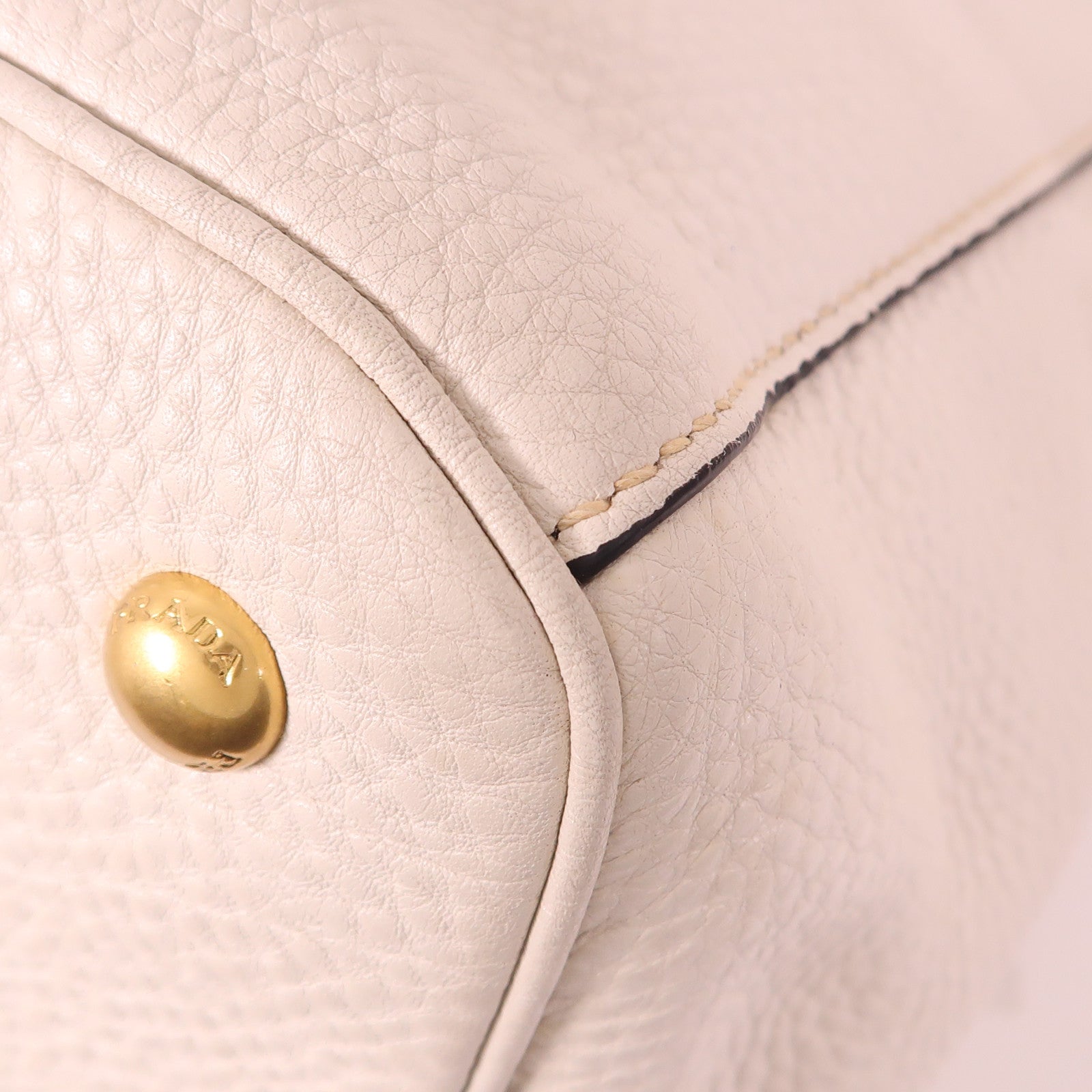 PRADA 牛皮皮革Tote Bag金扣手挽肩背兩用袋