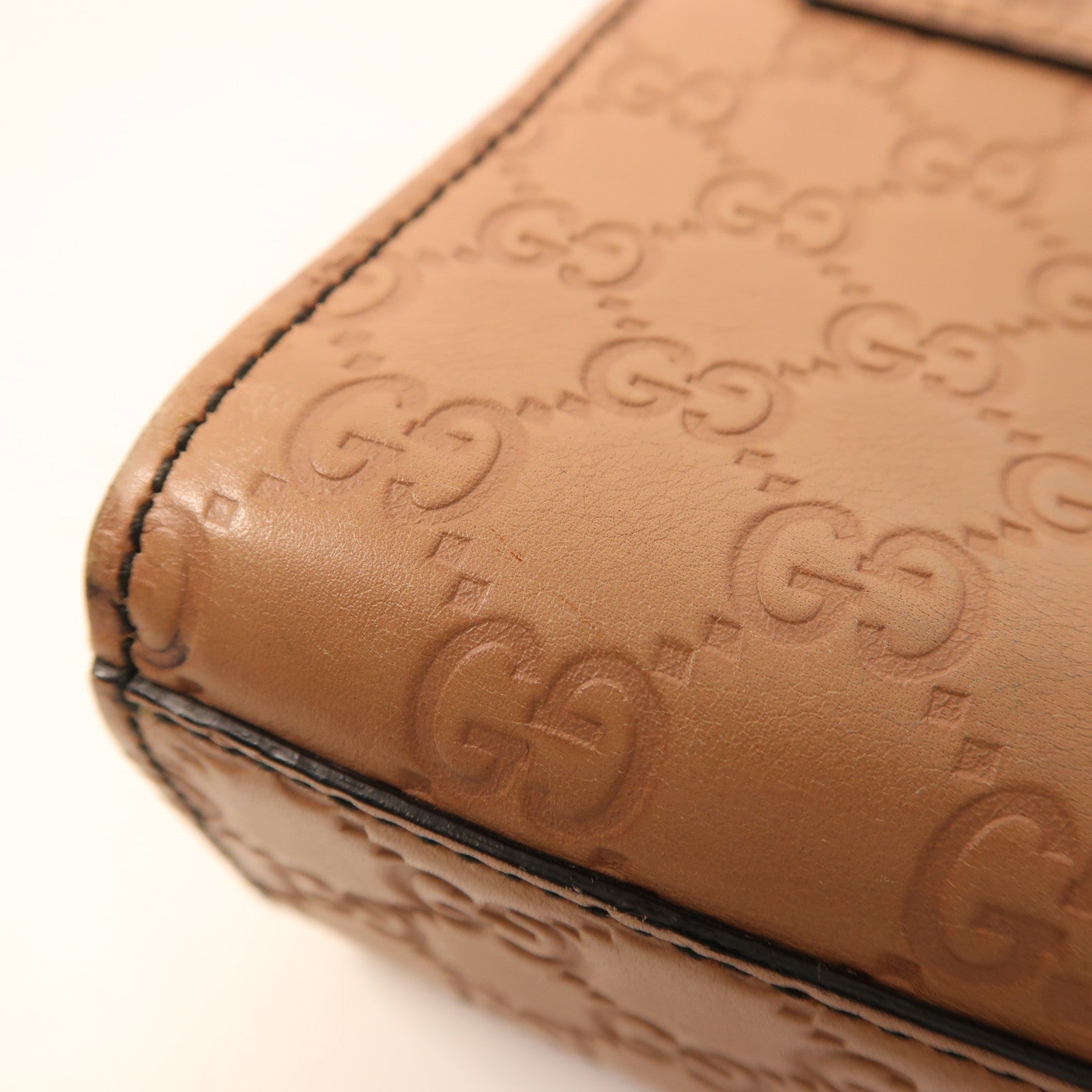 GUCCI 牛皮皮革Horsebit Shoulder Bag金扣鏈帶肩背袋