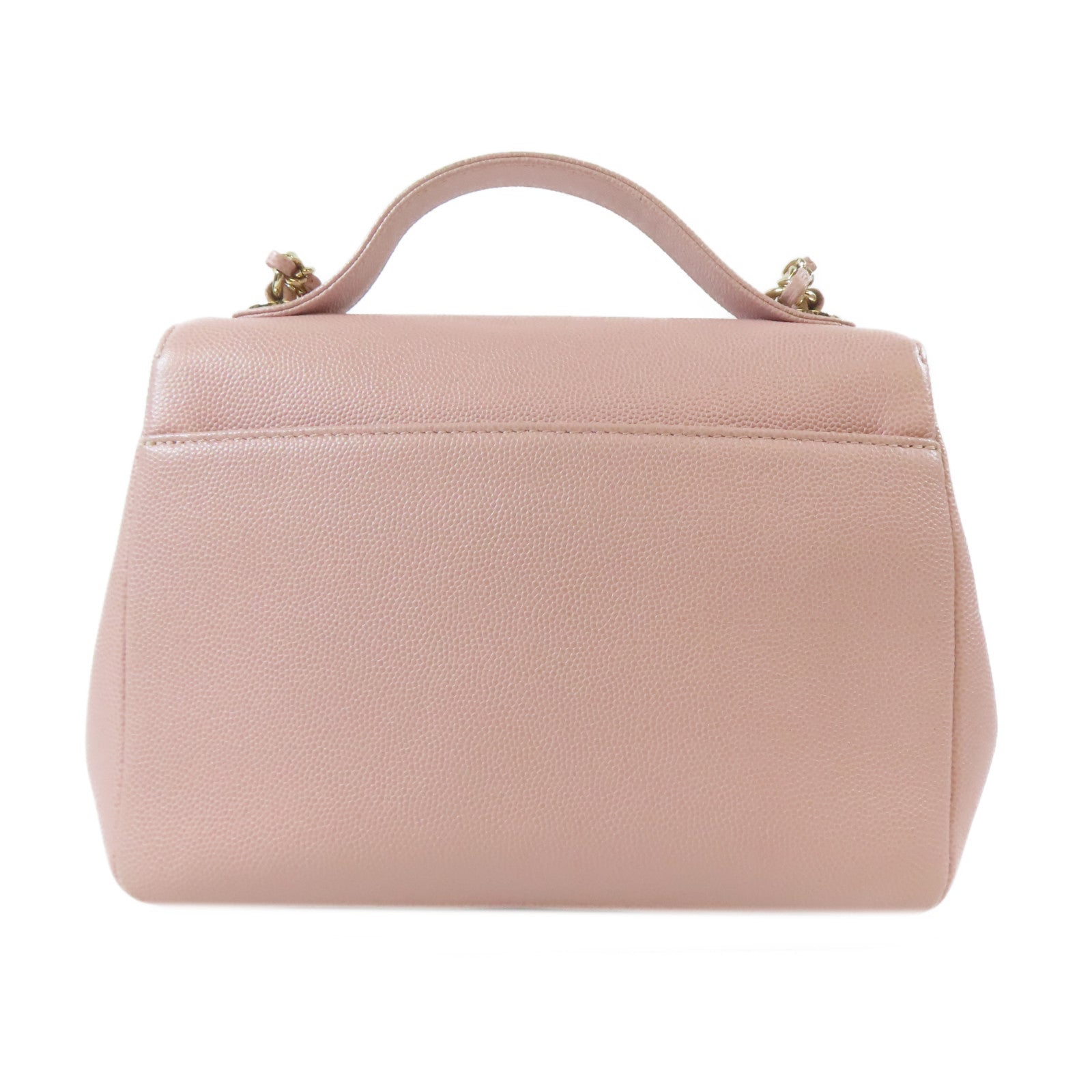 CHANEL 【激減優惠】Caviar皮革Matelasse Chain Shoulder Bag金扣手挽肩背兩用袋粉紅色