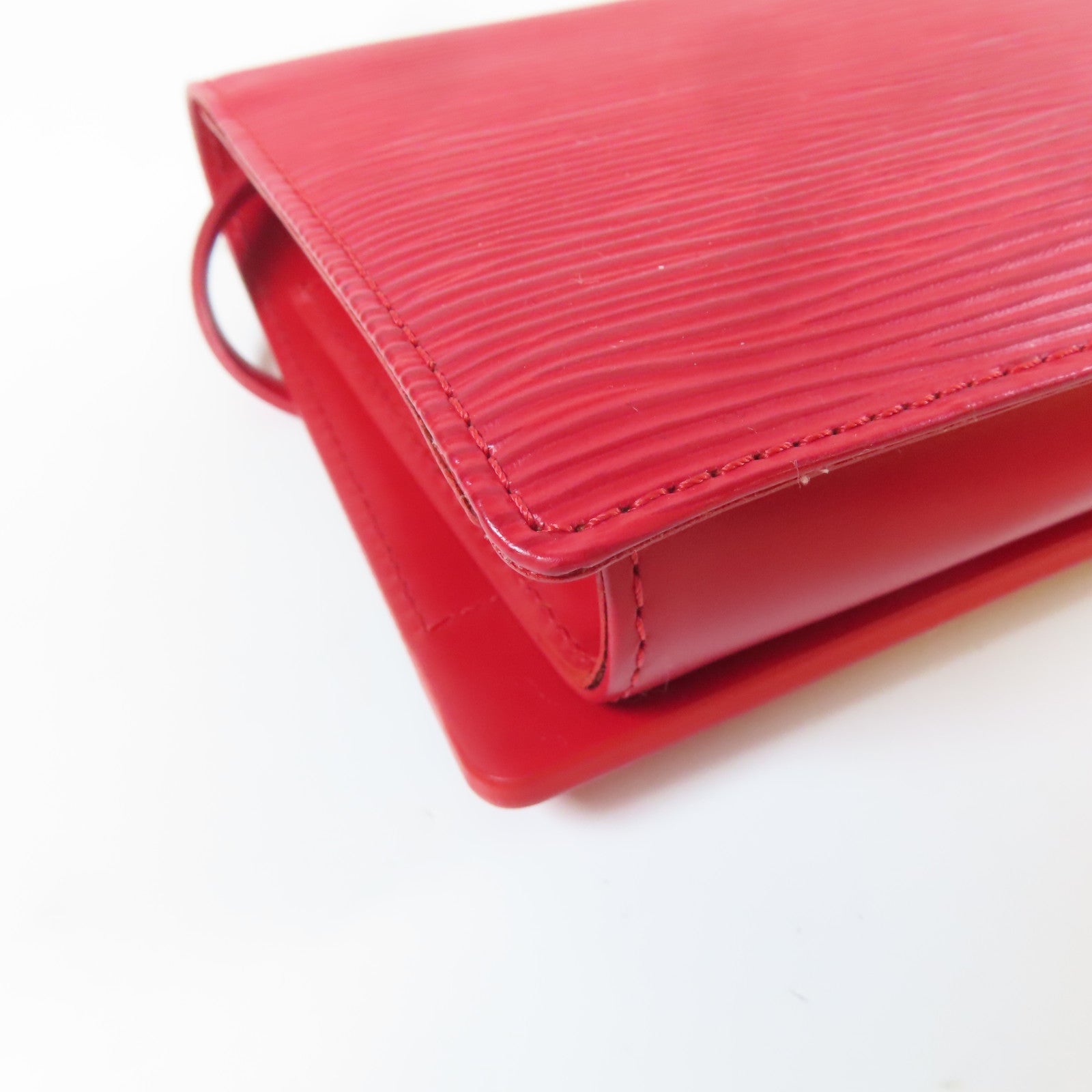 LOUIS VUITTON Epi Honfleur Clutch Bag金扣肩背袋紅色
