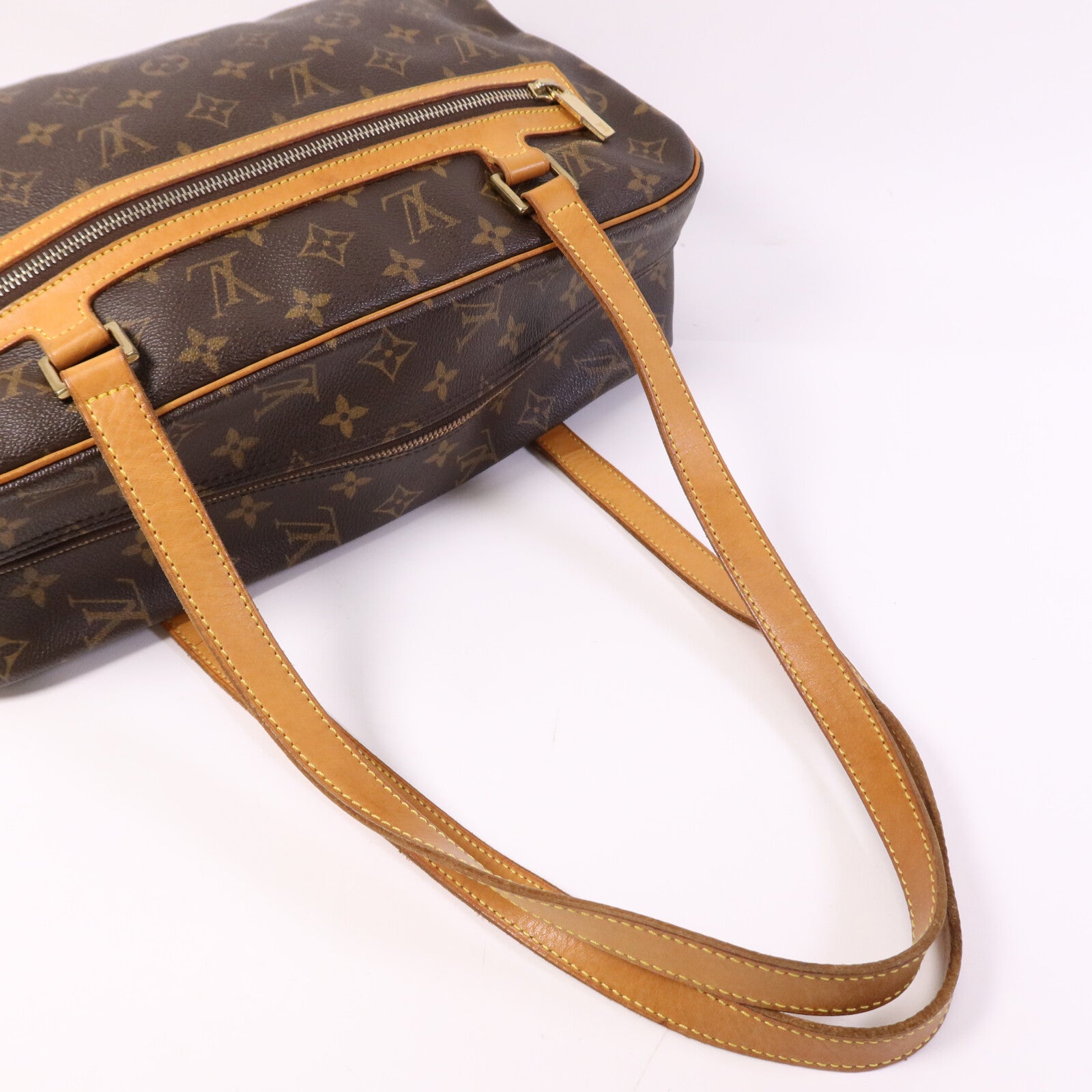 LOUIS VUITTON Monogram Cite GM金扣肩背袋棕色