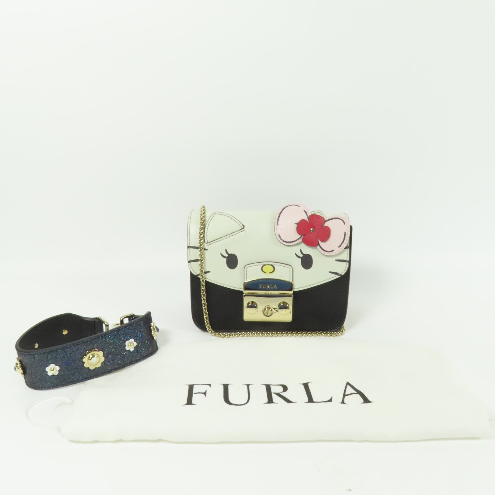 Furla 牛皮皮革Shoulder Bag金扣肩背袋