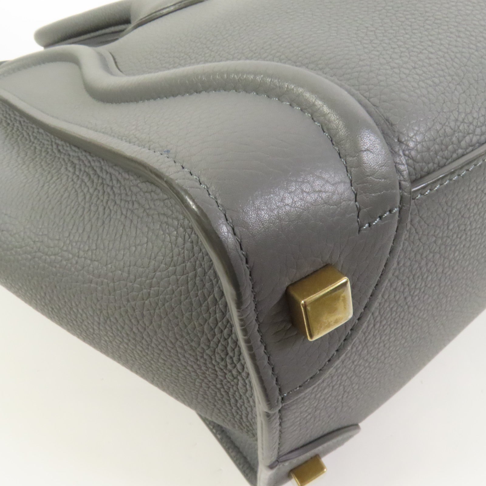 CELINE 牛皮皮革Micro Luggage金扣手挽袋