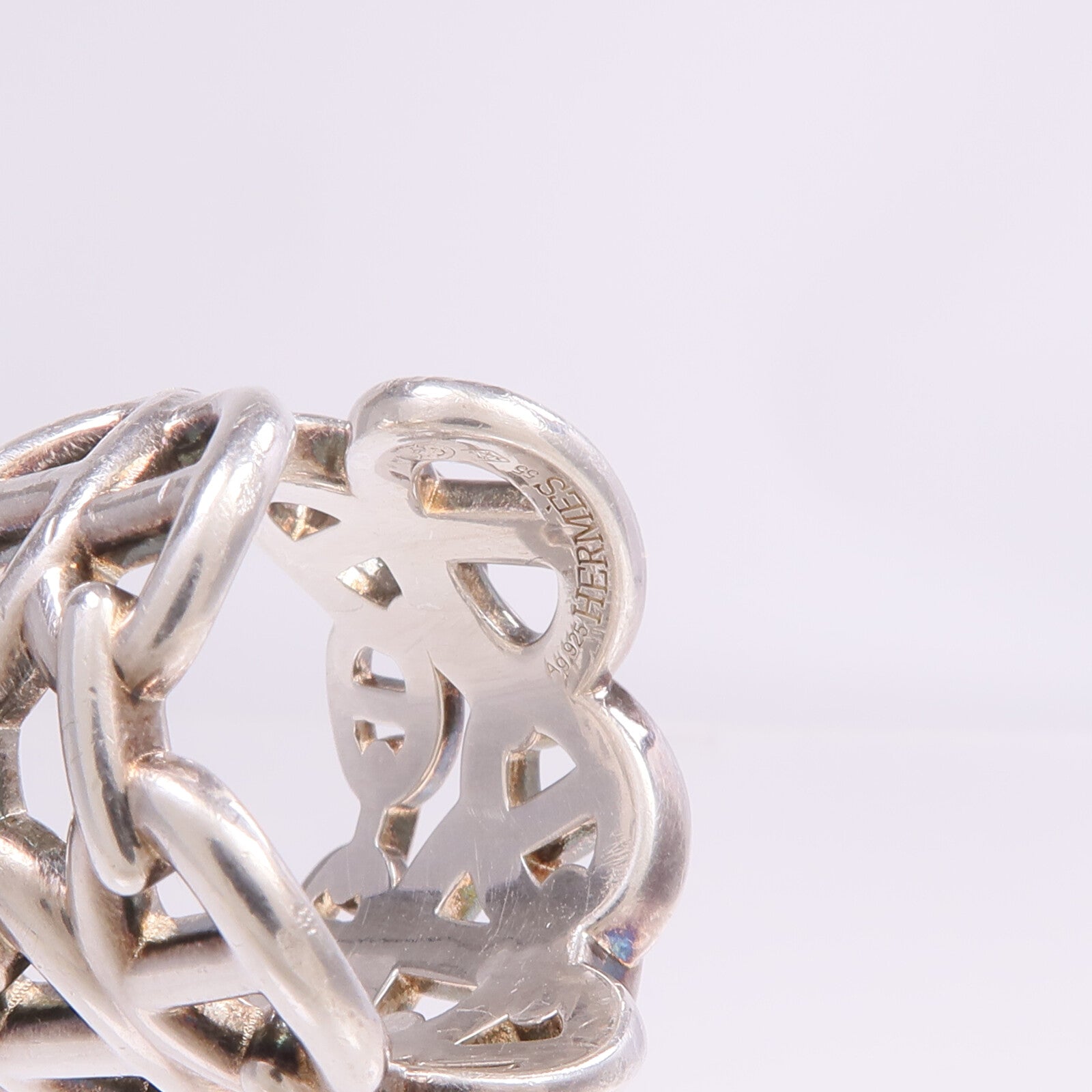 HERMES 925純銀Chaine d'ancre Enchainee Ring戒指Hermes#55/US#7