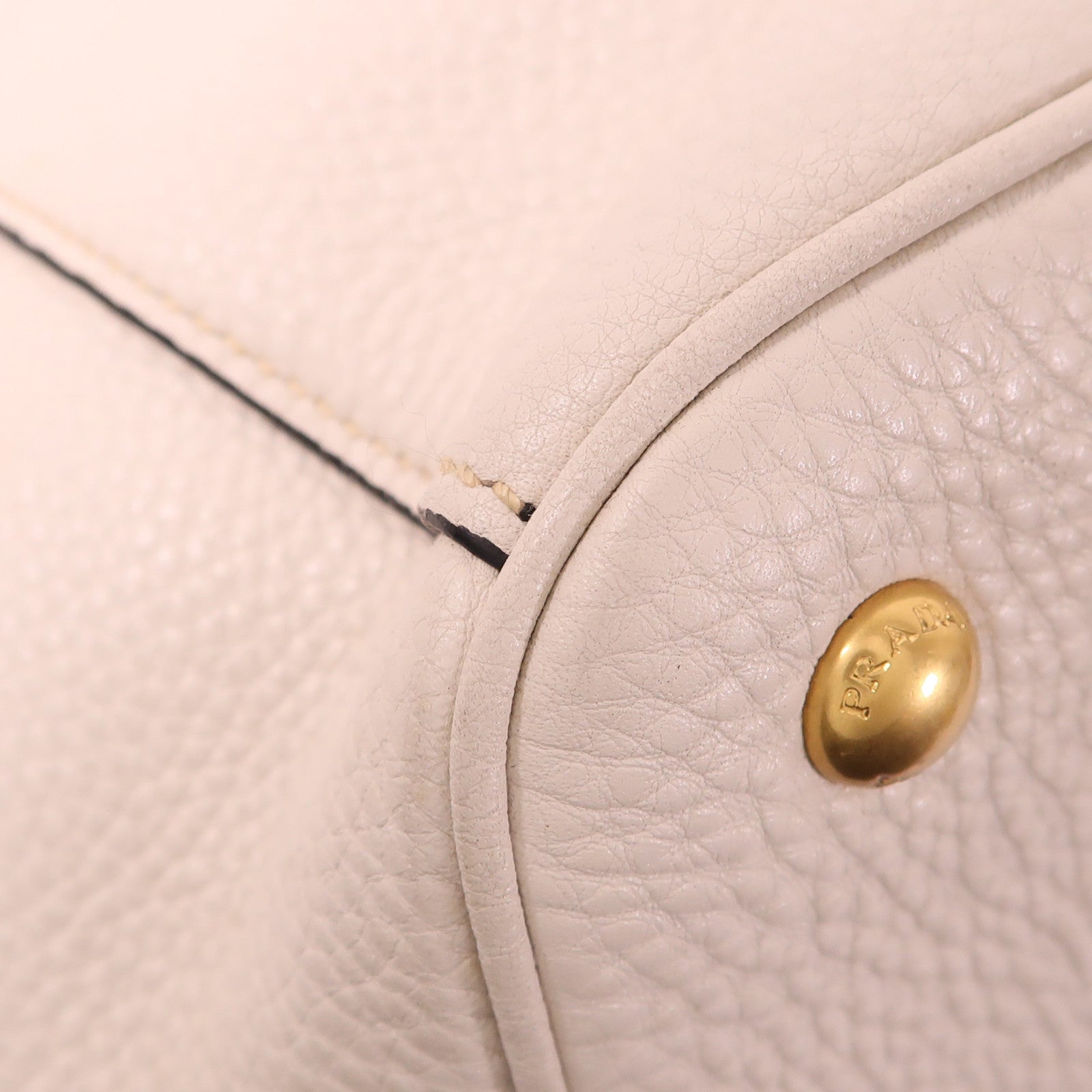 PRADA 牛皮皮革Tote Bag金扣手挽肩背兩用袋