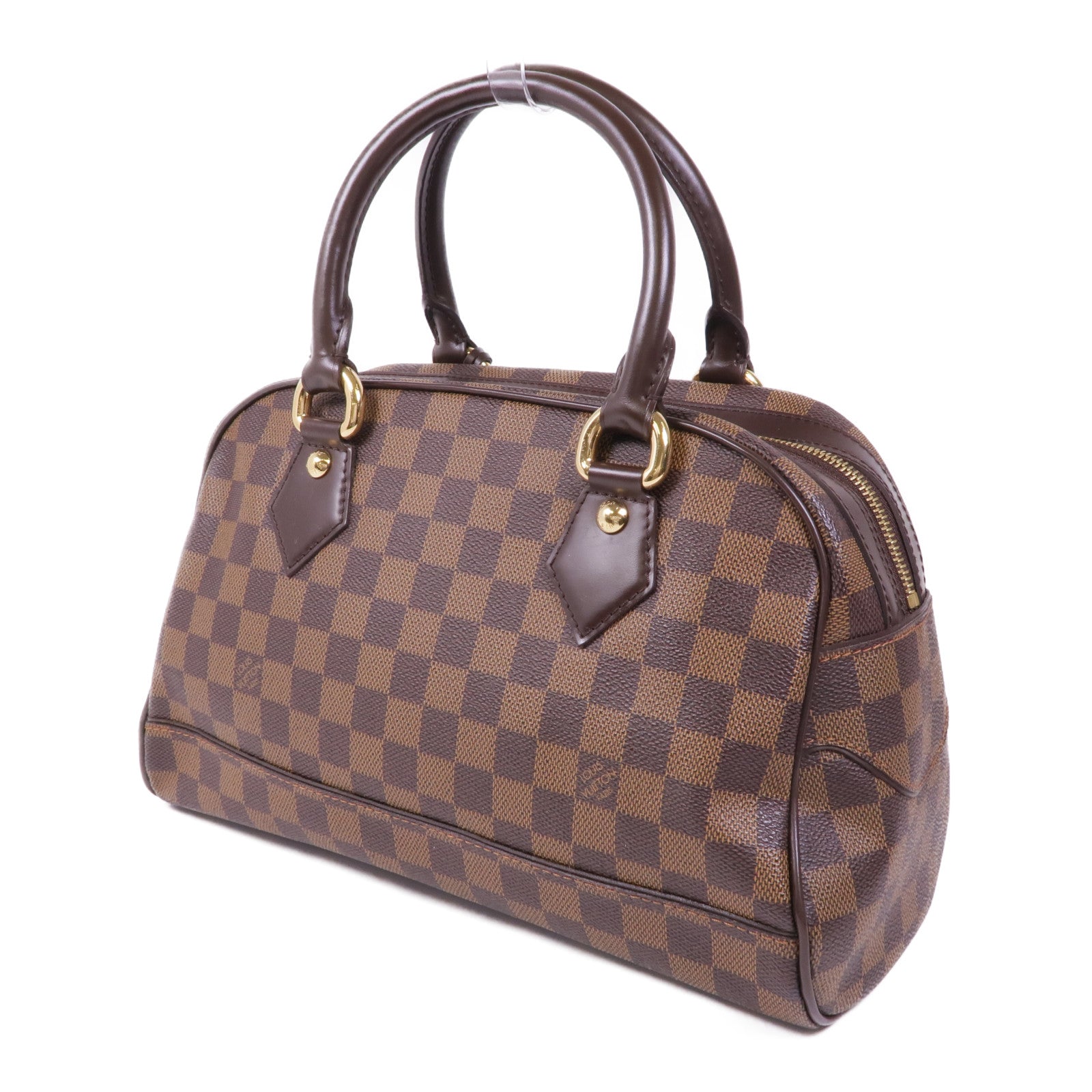 LOUIS VUITTON Damier Duomo金扣手挽袋棕色