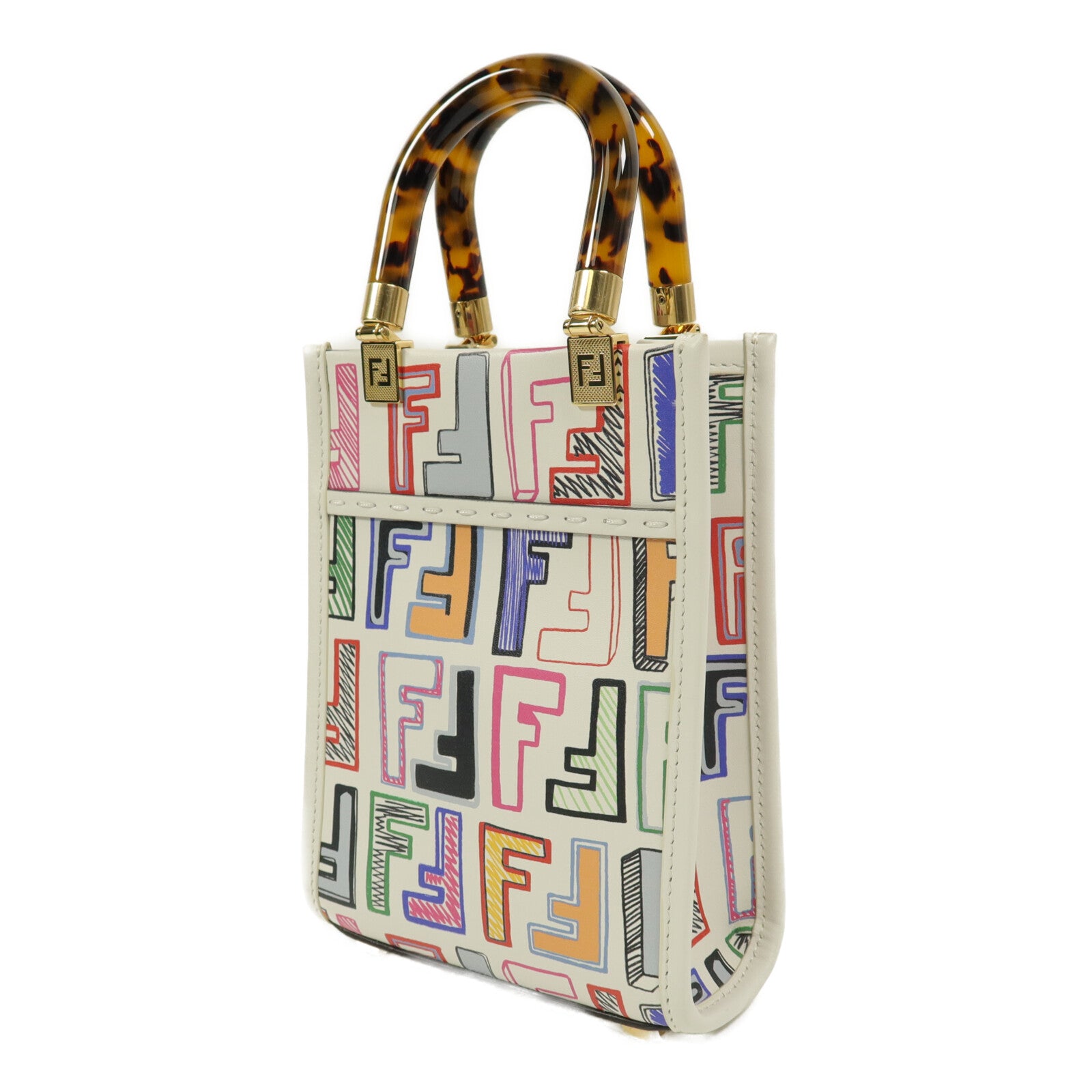 FENDI 牛皮皮革Mini Sunshine Shopper手挽肩背兩用袋