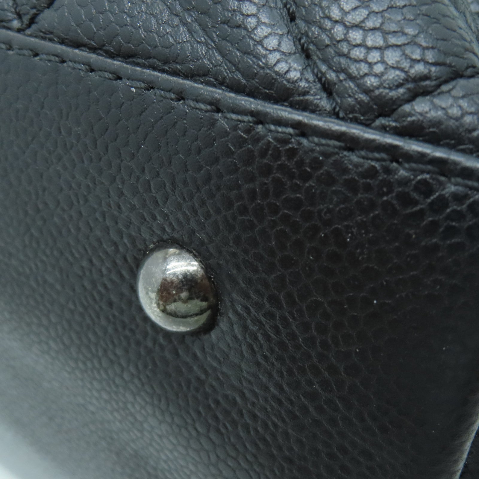 CHANEL 【激減優惠】菱格Caviar皮革Tote Bag銀扣手挽袋黑色