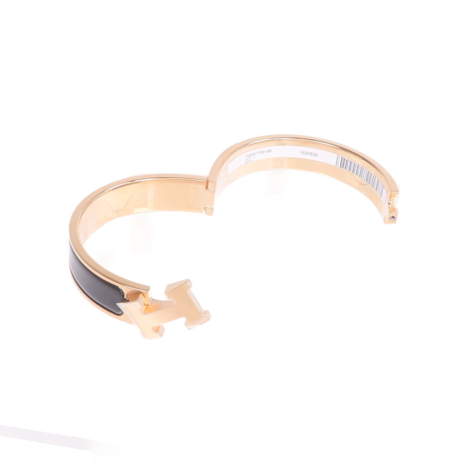 HERMES 金屬/琺瑯Clic H Bracelet手鐲Noir