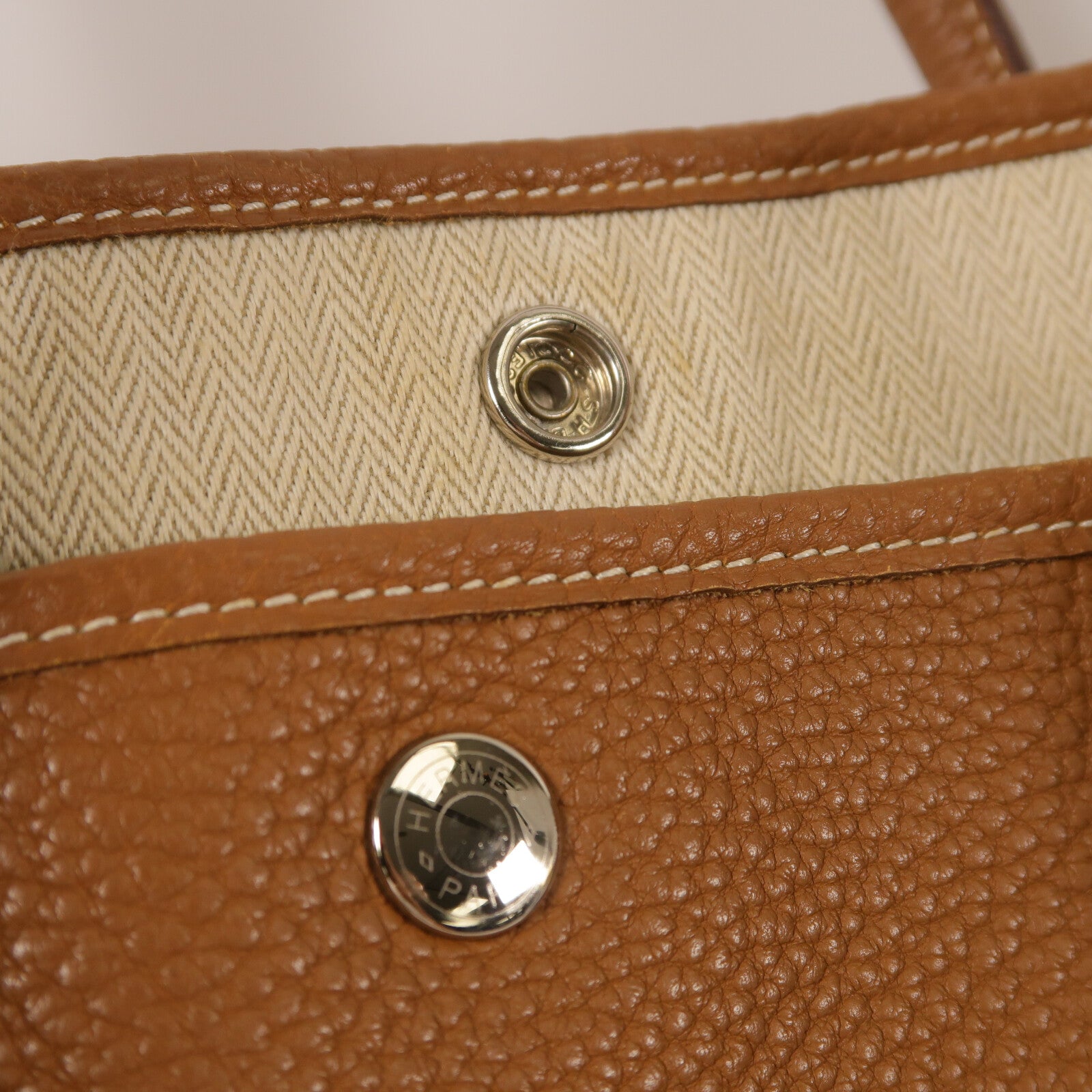 HERMES Negonda皮革Garden Party PM手挽袋Gold