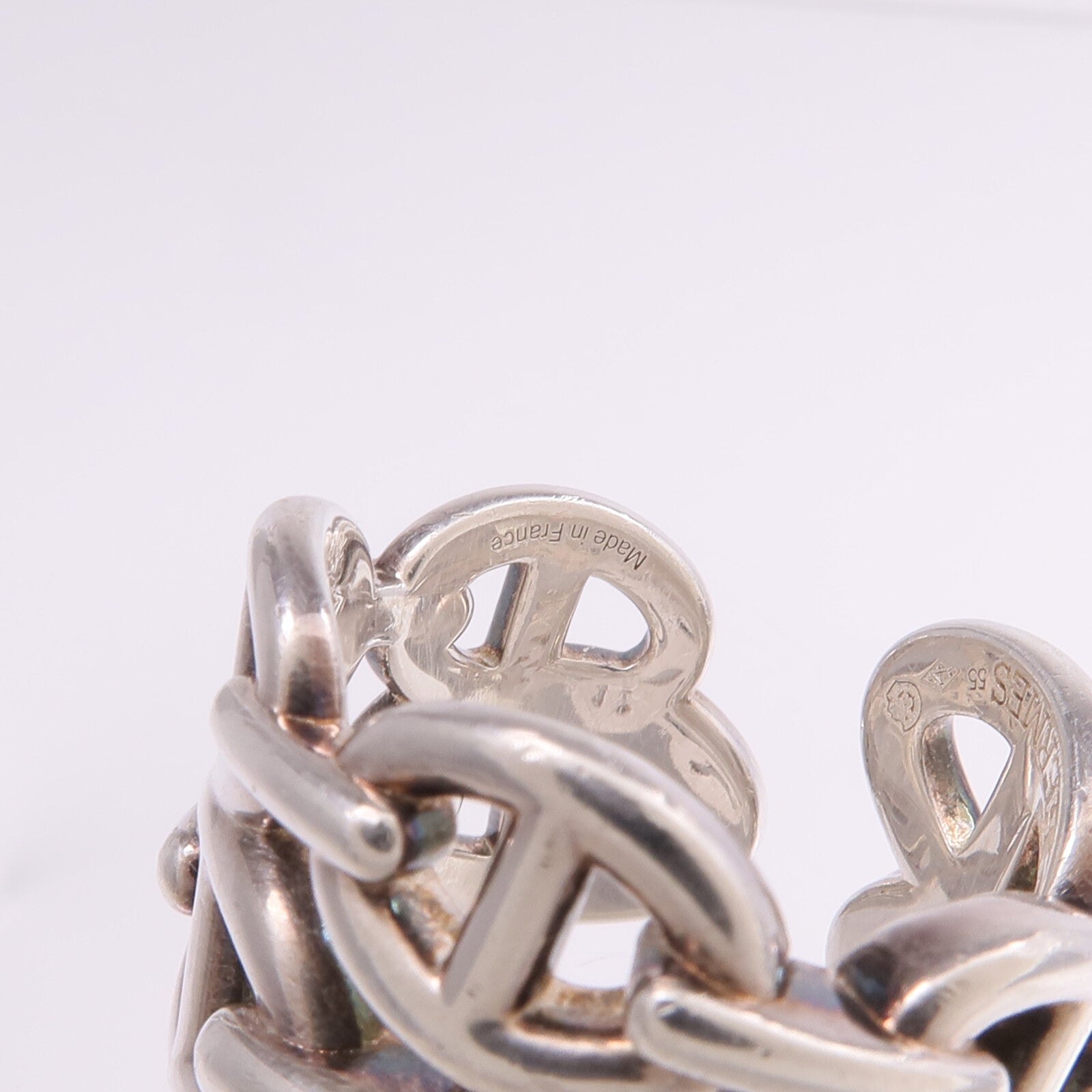 HERMES 925純銀Chaine d'ancre Enchainee Ring戒指Hermes#55/US#7