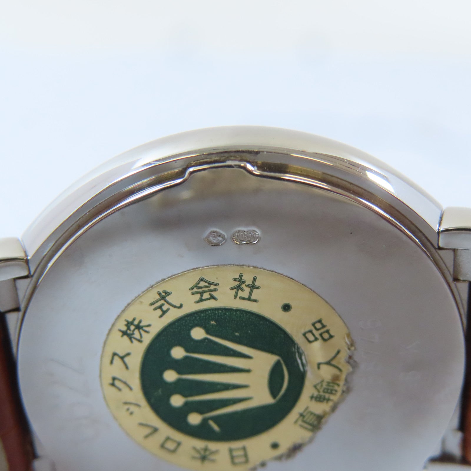 ROLEX Cellini 18K白金/皮革帶手錶石英機芯白色