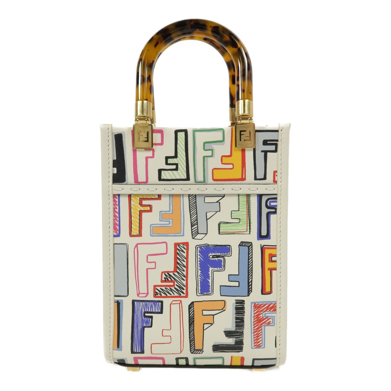 FENDI 牛皮皮革Mini Sunshine Shopper手挽肩背兩用袋