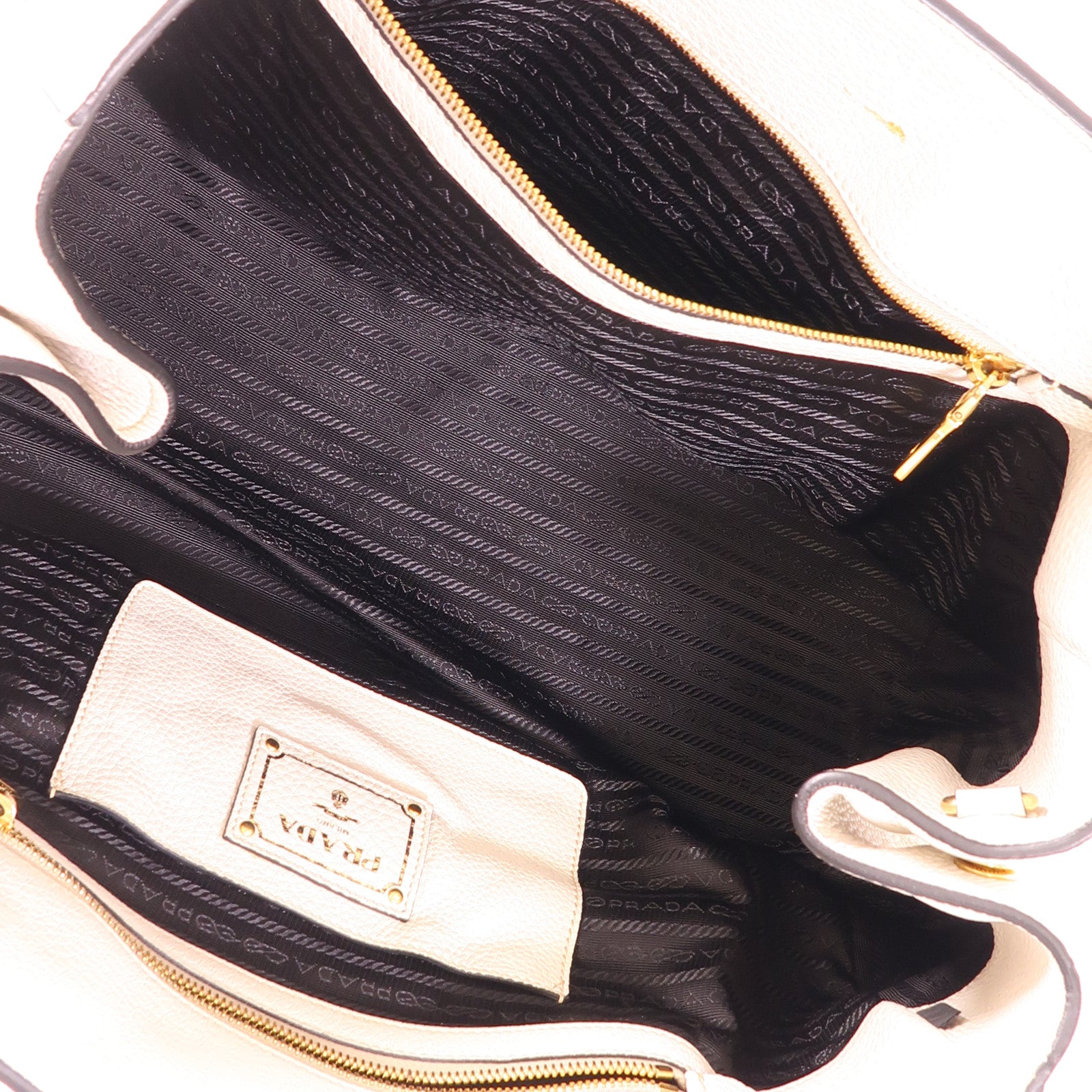 PRADA 牛皮皮革Tote Bag金扣手挽肩背兩用袋