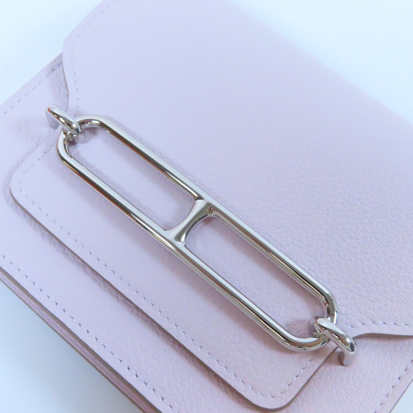 HERMES **【激減優惠】Evercolor皮革Roulis Slim銀扣錢包Mauve Sylvestre錦葵紫色