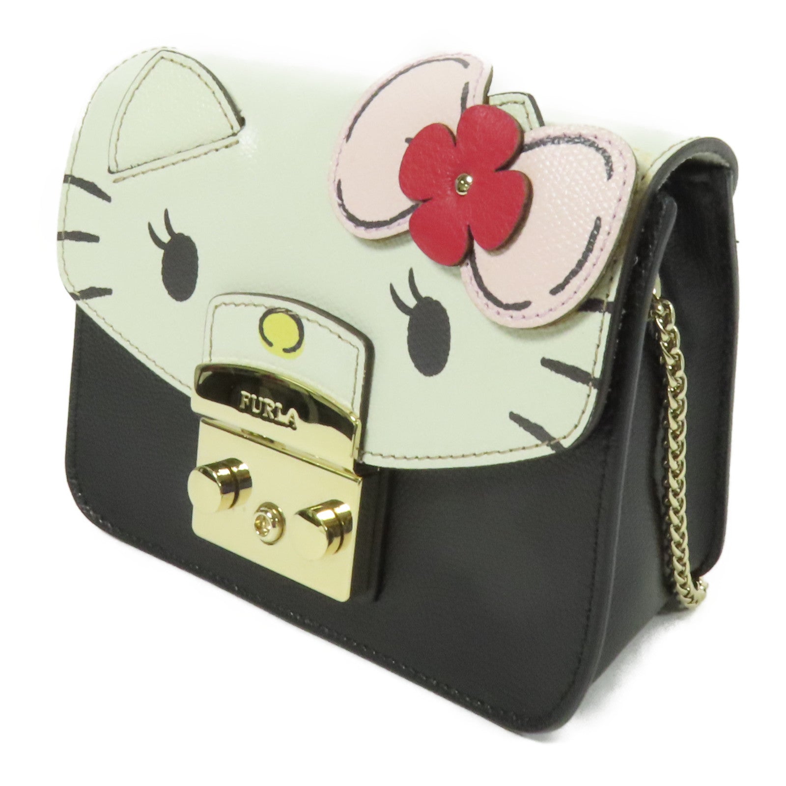 Furla 牛皮皮革Shoulder Bag金扣肩背袋