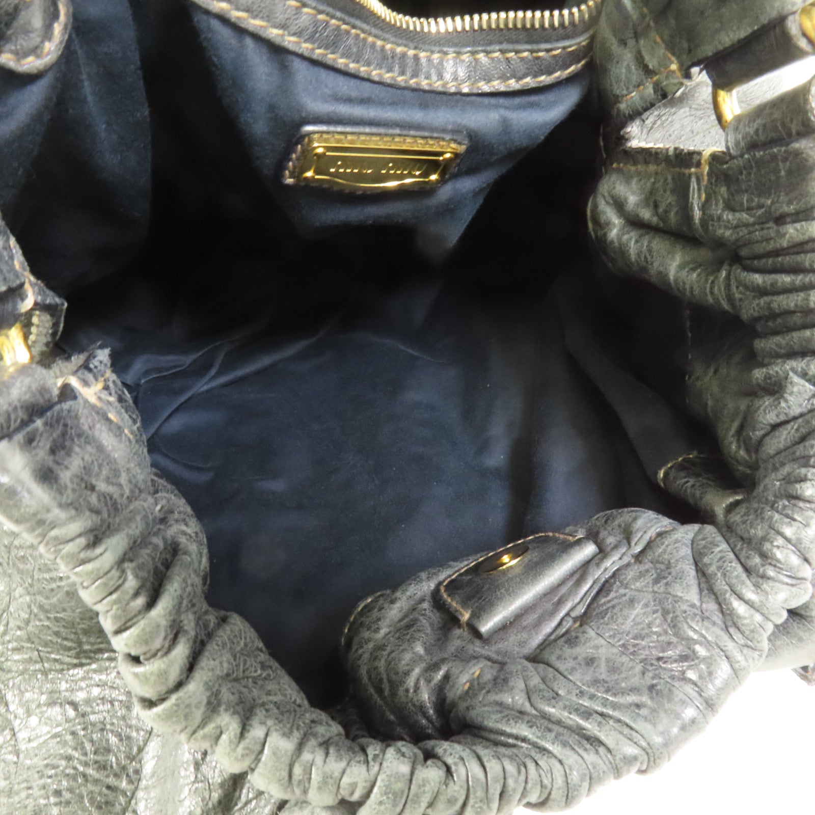 Miu Miu 牛皮皮革Shoulder Bag金扣手挽肩背兩用袋