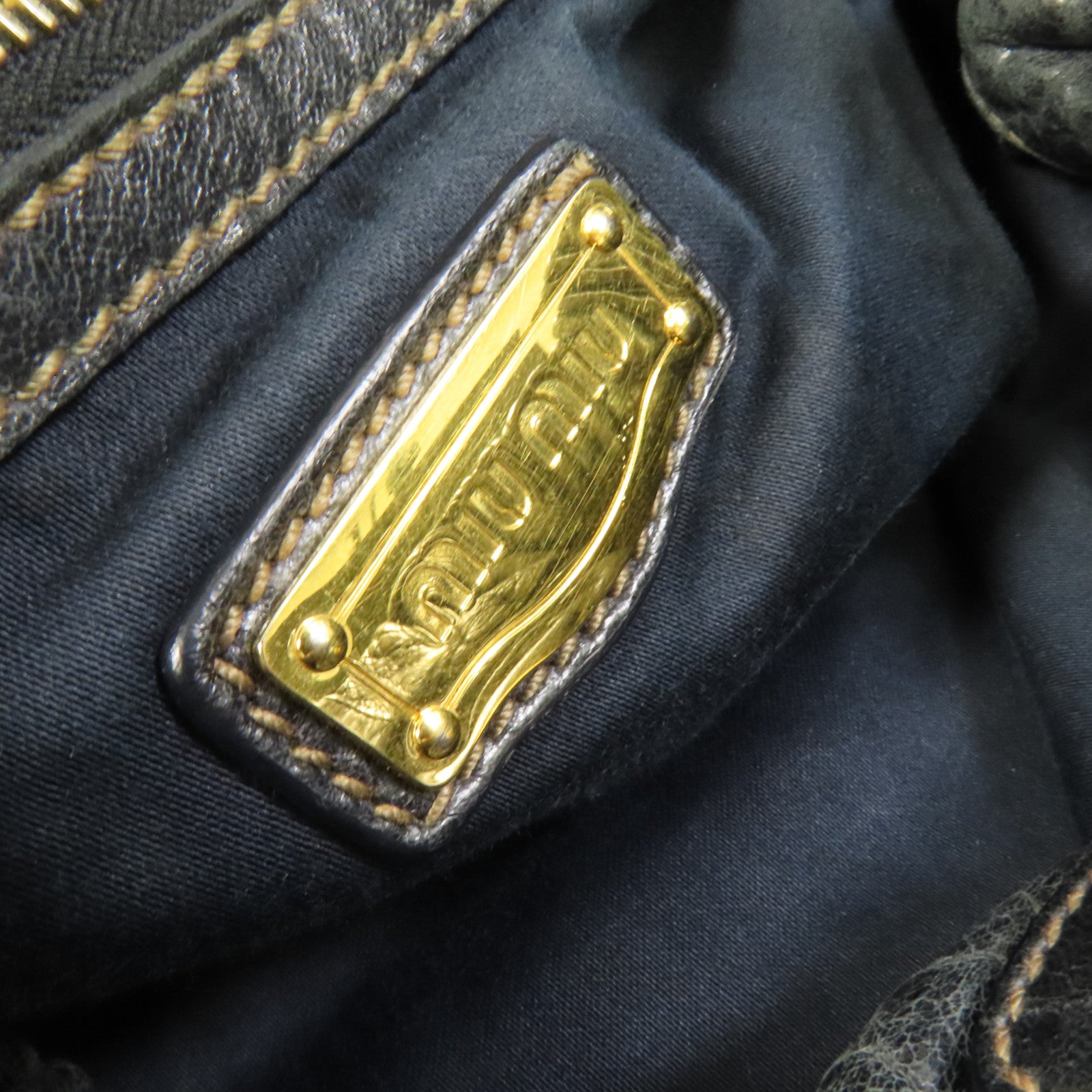 Miu Miu 牛皮皮革Shoulder Bag金扣手挽肩背兩用袋