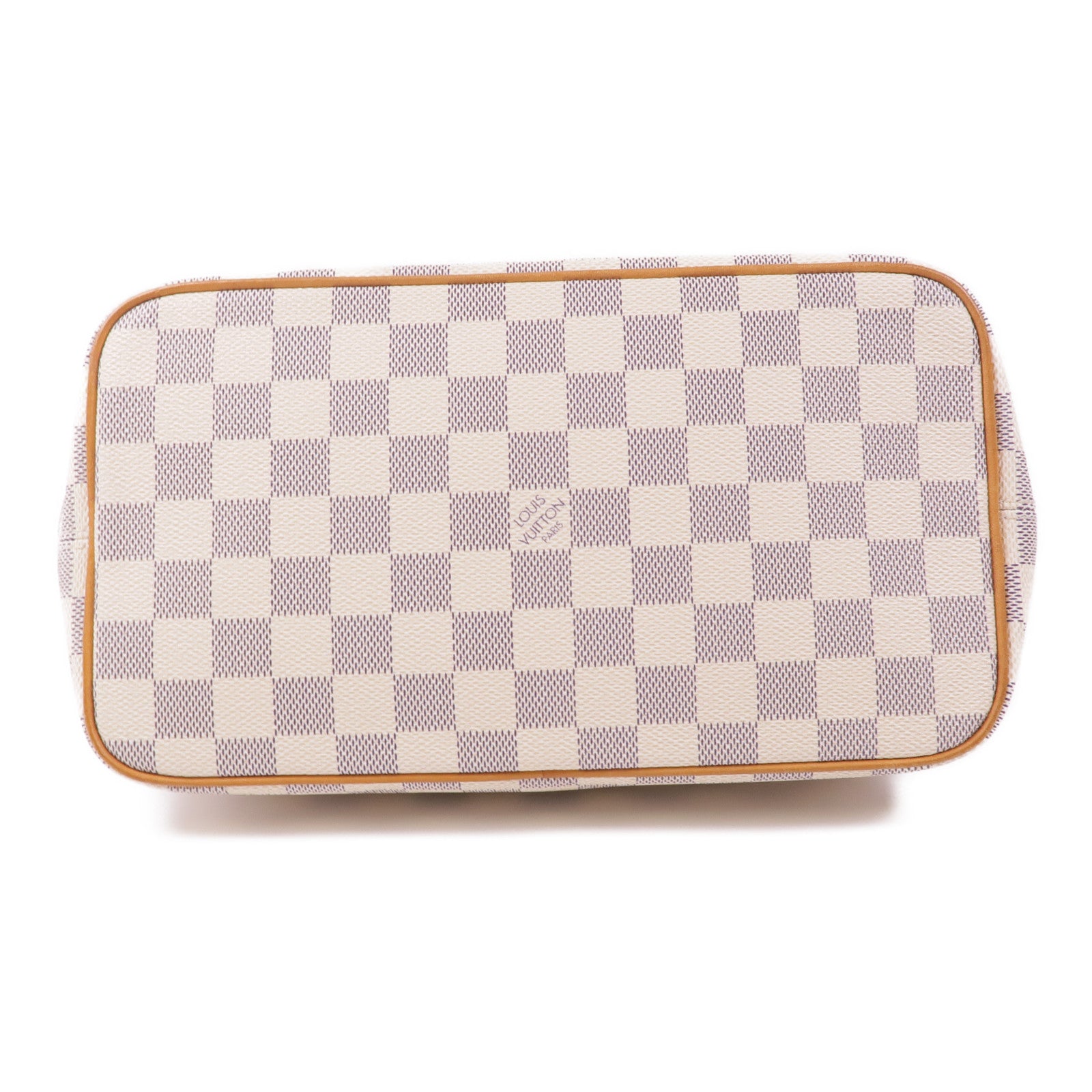 LOUIS VUITTON Damier Azur Saleya PM金扣手挽袋白色