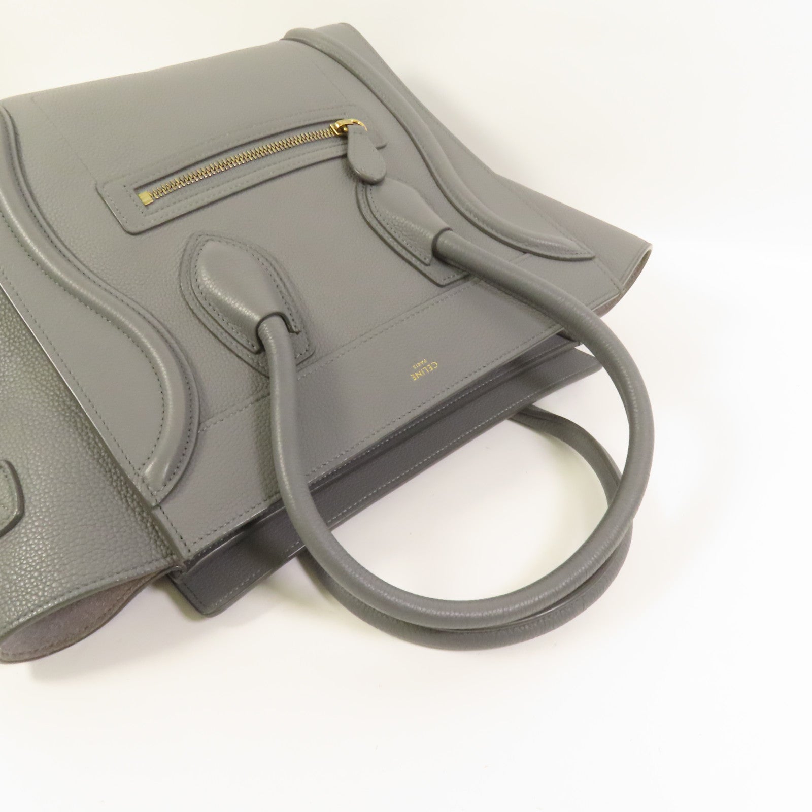 CELINE 牛皮皮革Micro Luggage金扣手挽袋