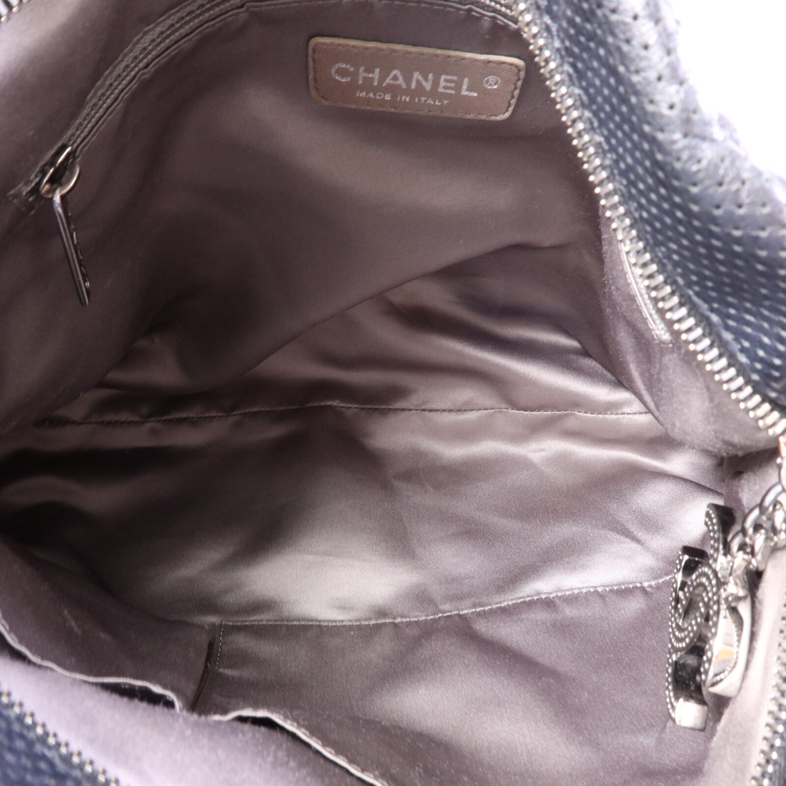 CHANEL 牛皮皮革Chain Shoulder Bag銀扣鏈帶肩背袋
