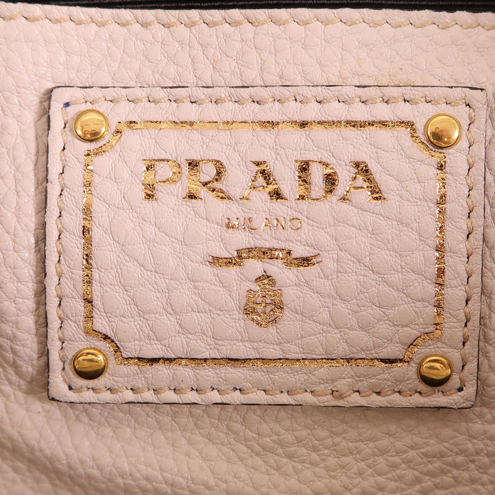 PRADA 牛皮皮革Tote Bag金扣手挽肩背兩用袋