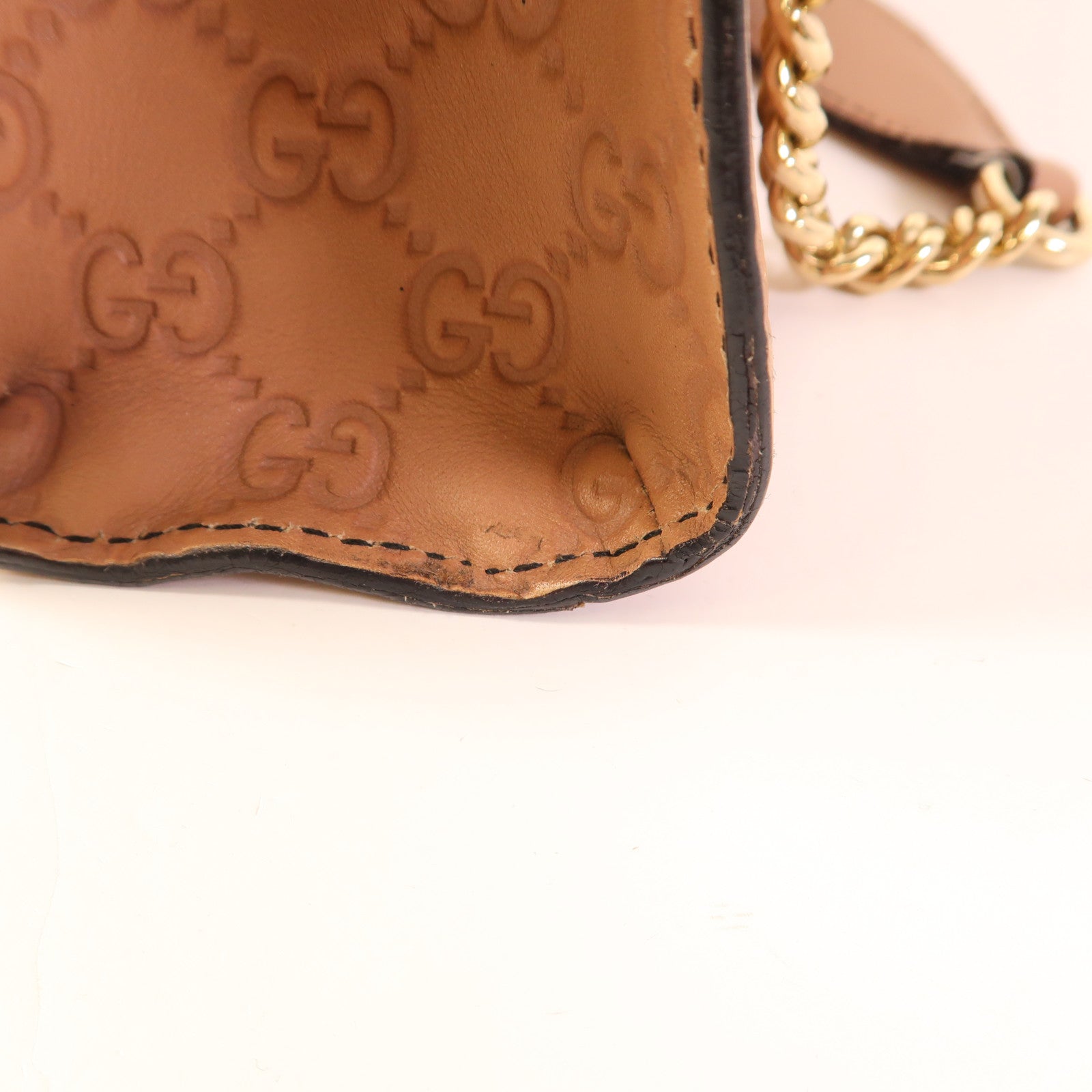 GUCCI 牛皮皮革Horsebit Shoulder Bag金扣鏈帶肩背袋