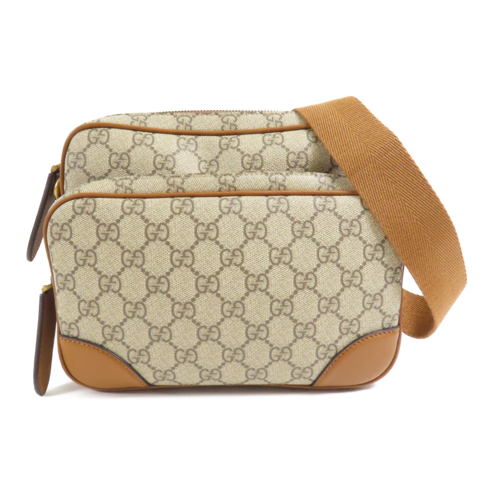 GUCCI 塗層帆布GG Emblem Medium金扣肩背袋