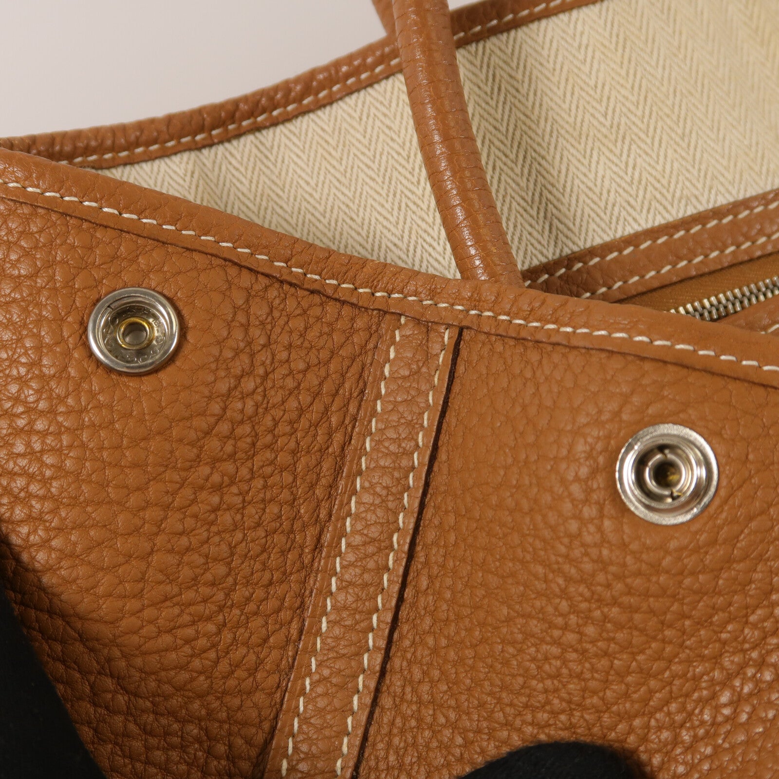 HERMES Negonda皮革Garden Party PM手挽袋Gold