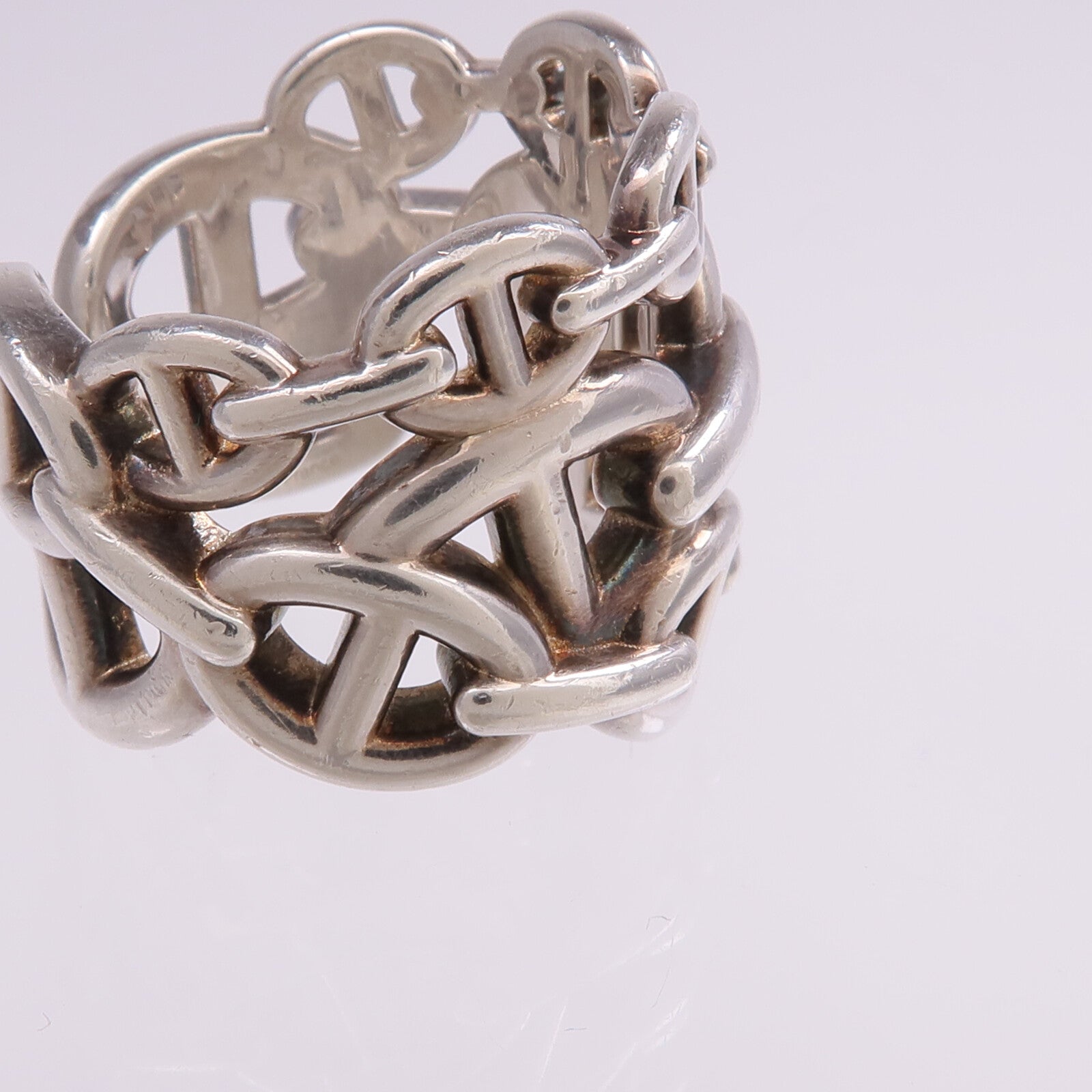 HERMES 925純銀Chaine d'ancre Enchainee Ring戒指Hermes#55/US#7