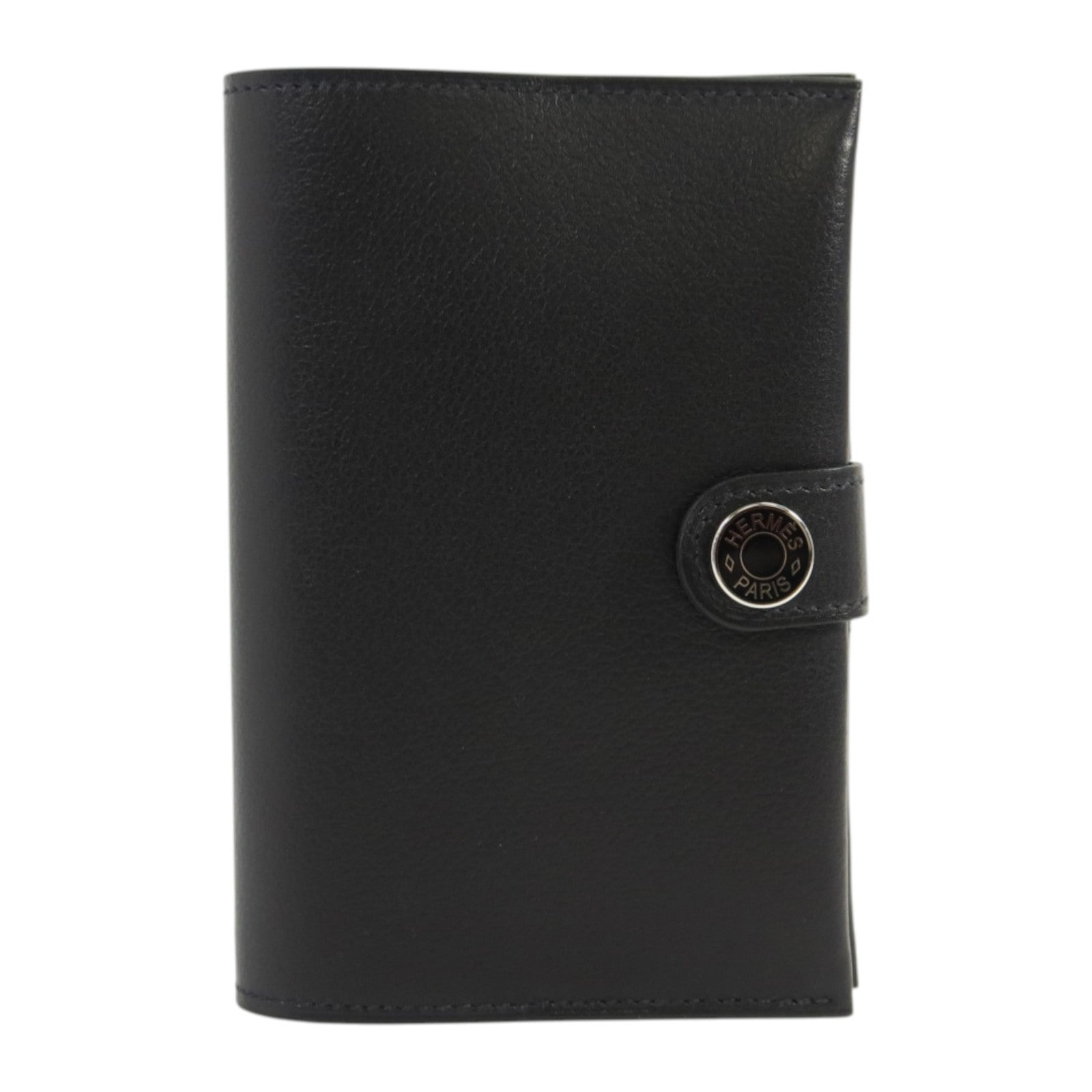 HERMES Evergrain皮革R.M.S Passport銀扣護照套Noir
