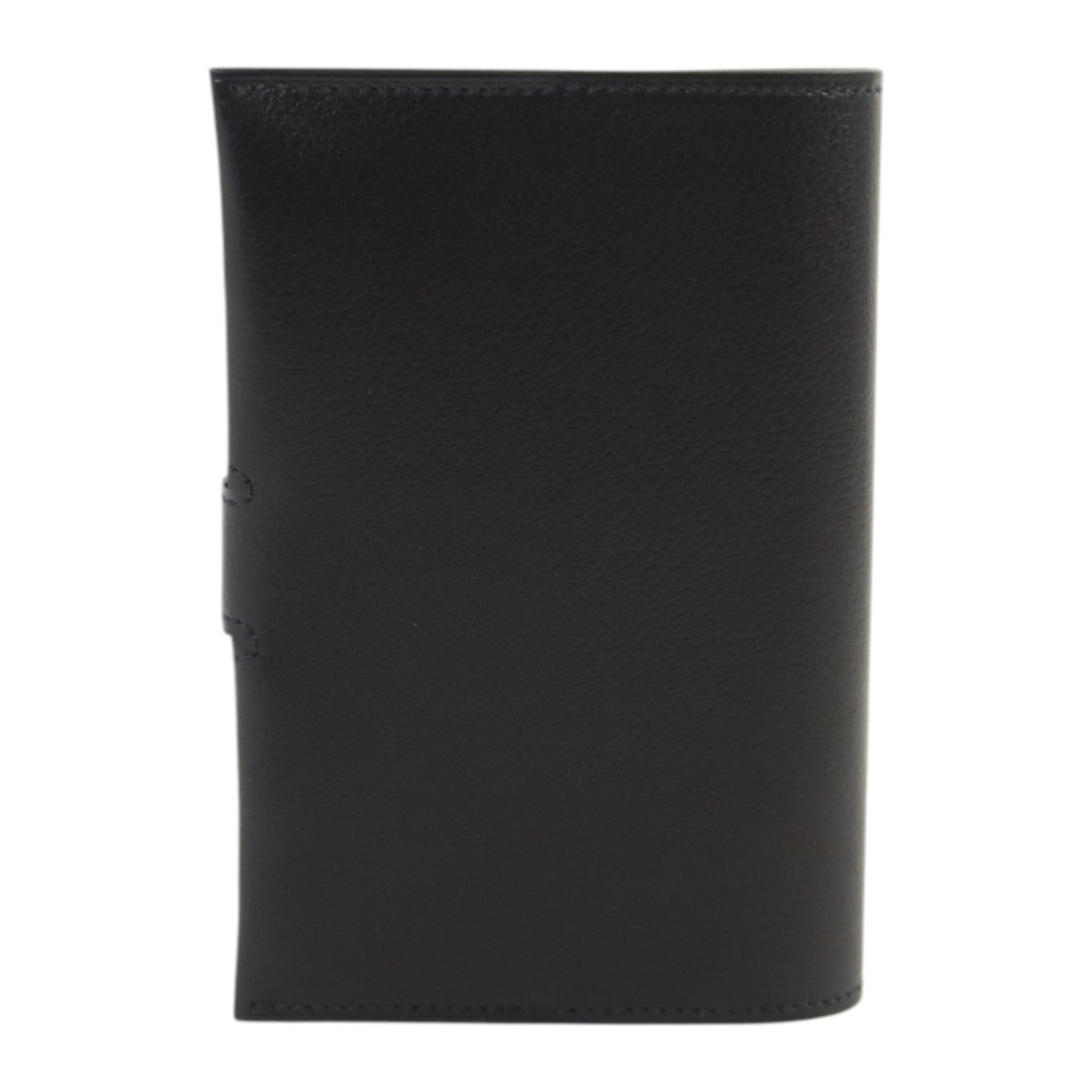 HERMES Evergrain皮革R.M.S Passport銀扣護照套Noir