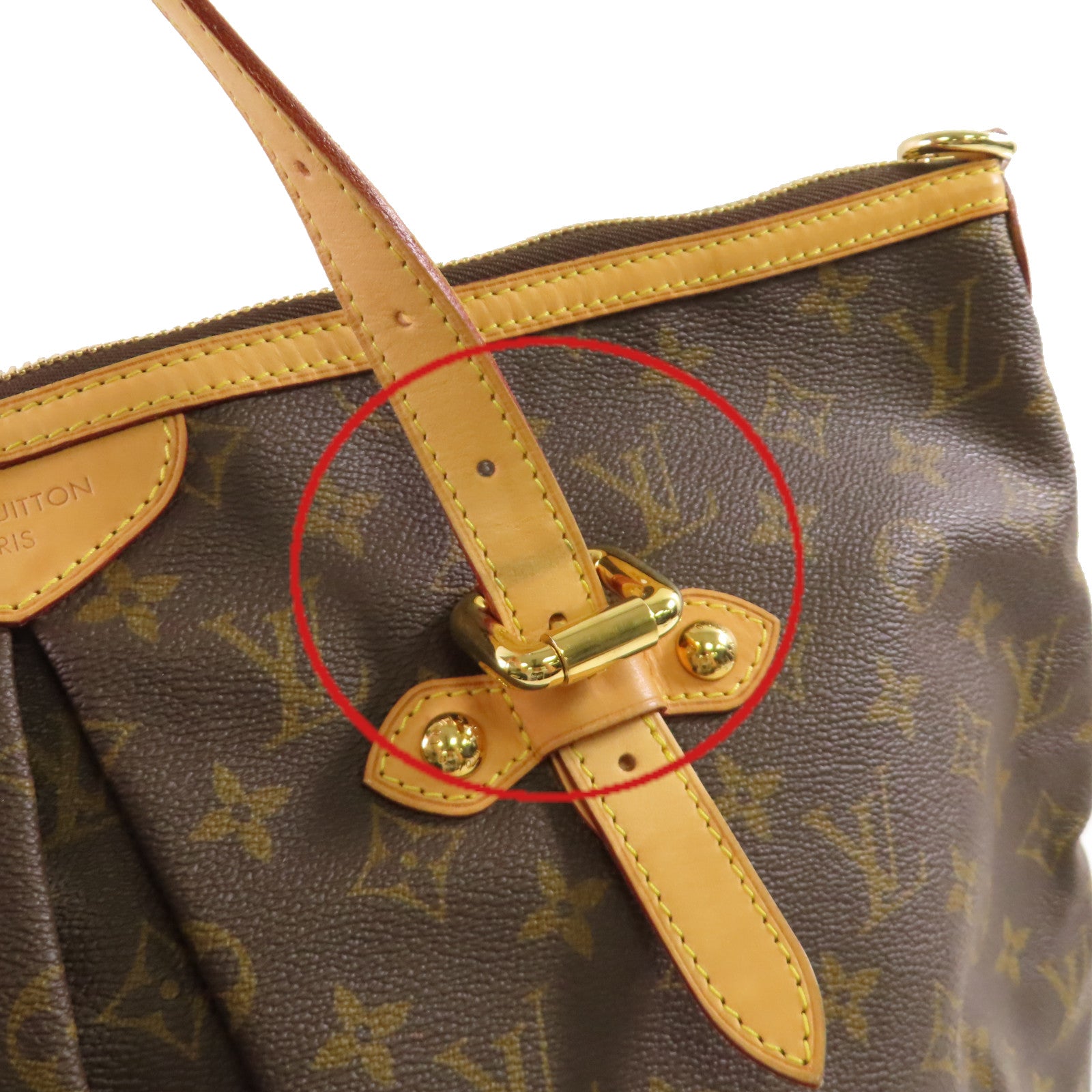 LOUIS VUITTON Monogram Palermo GM Shoulder Bag金扣肩背袋啡色