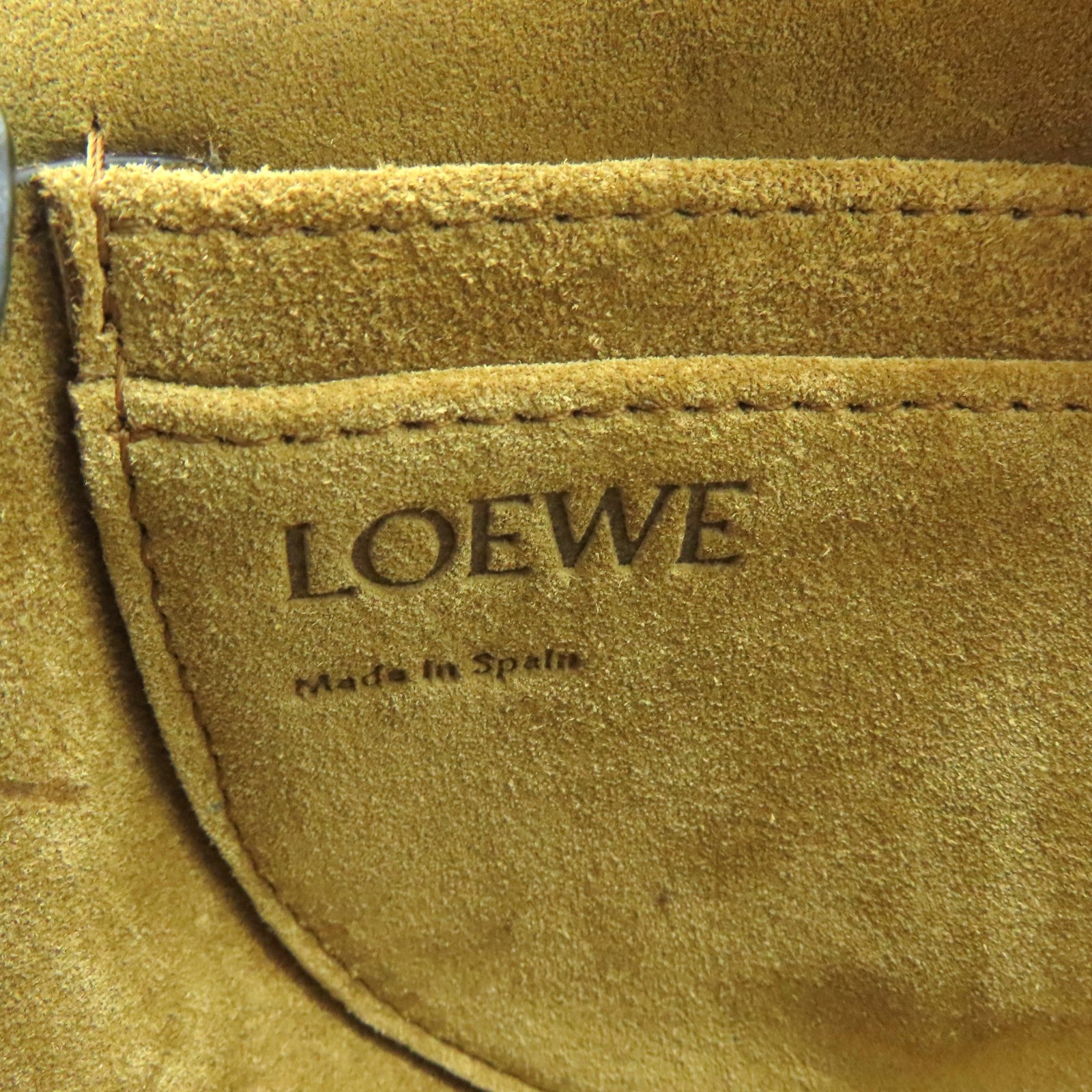 LOEWE 【激減優惠】牛皮皮革Gate銀扣肩背袋藍色/綠色