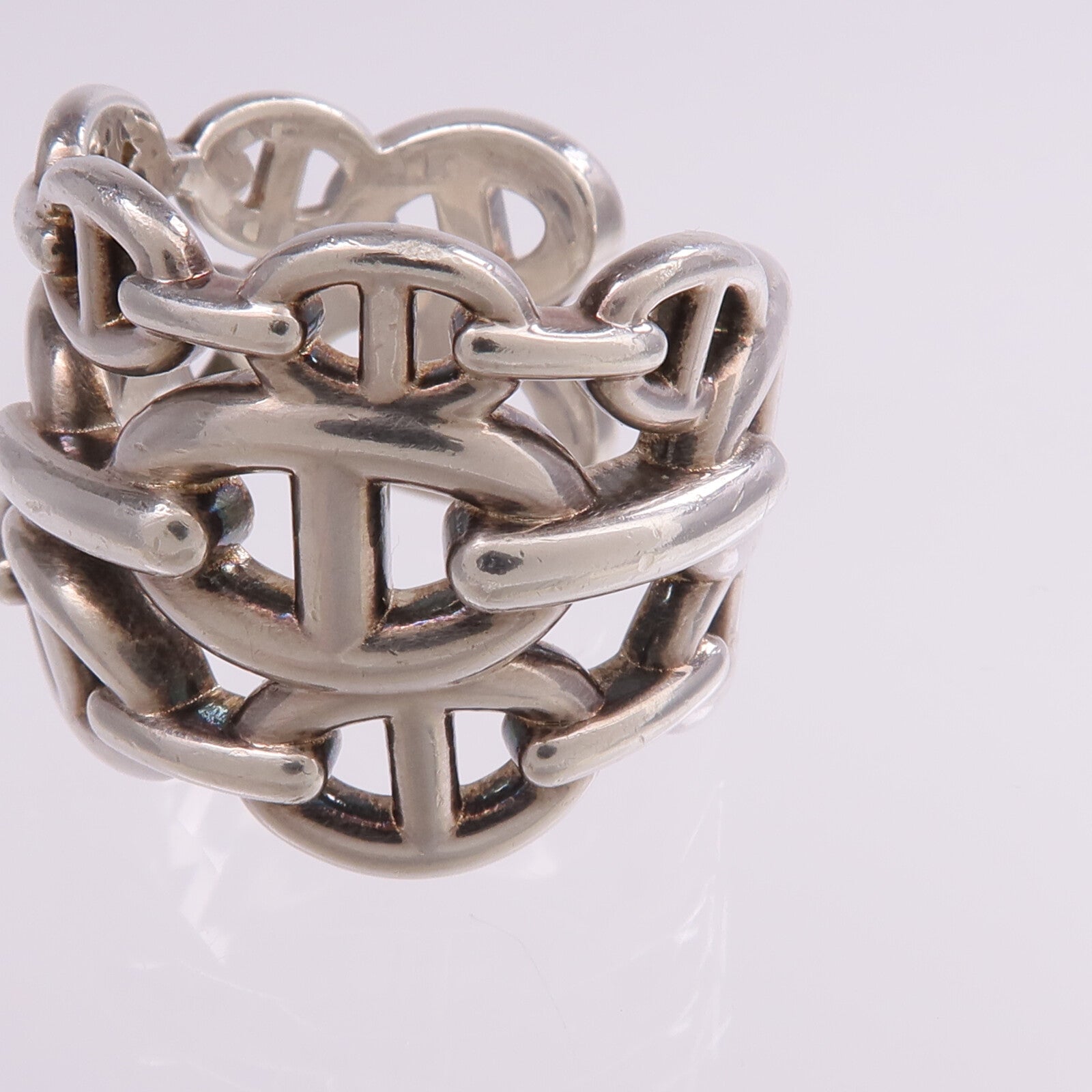 HERMES 925純銀Chaine d'ancre Enchainee Ring戒指Hermes#55/US#7