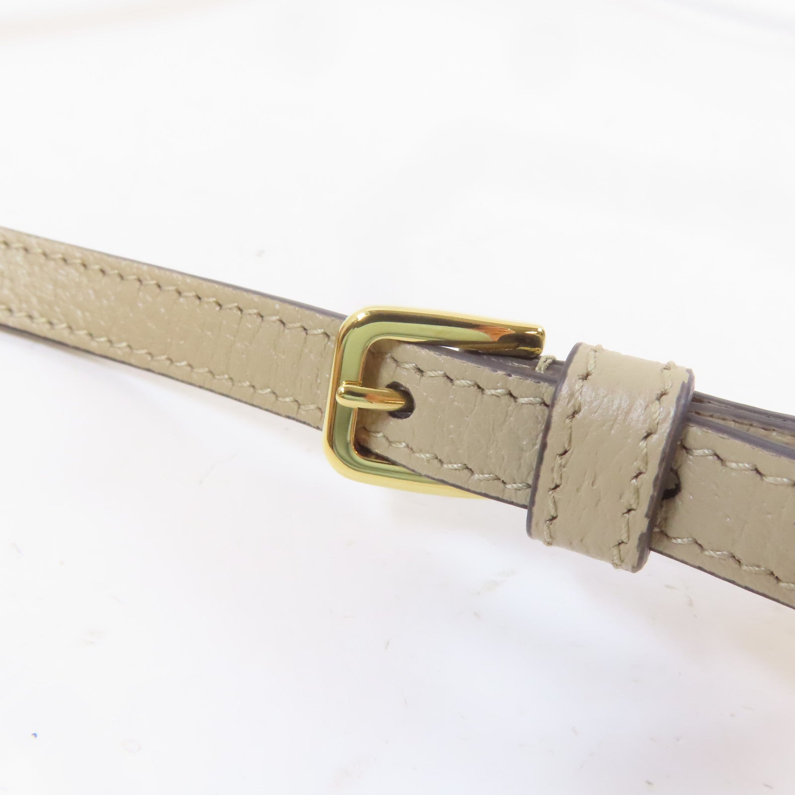 GUCCI 塗層帆布Horsebit 1955 Mini金扣肩背袋米色