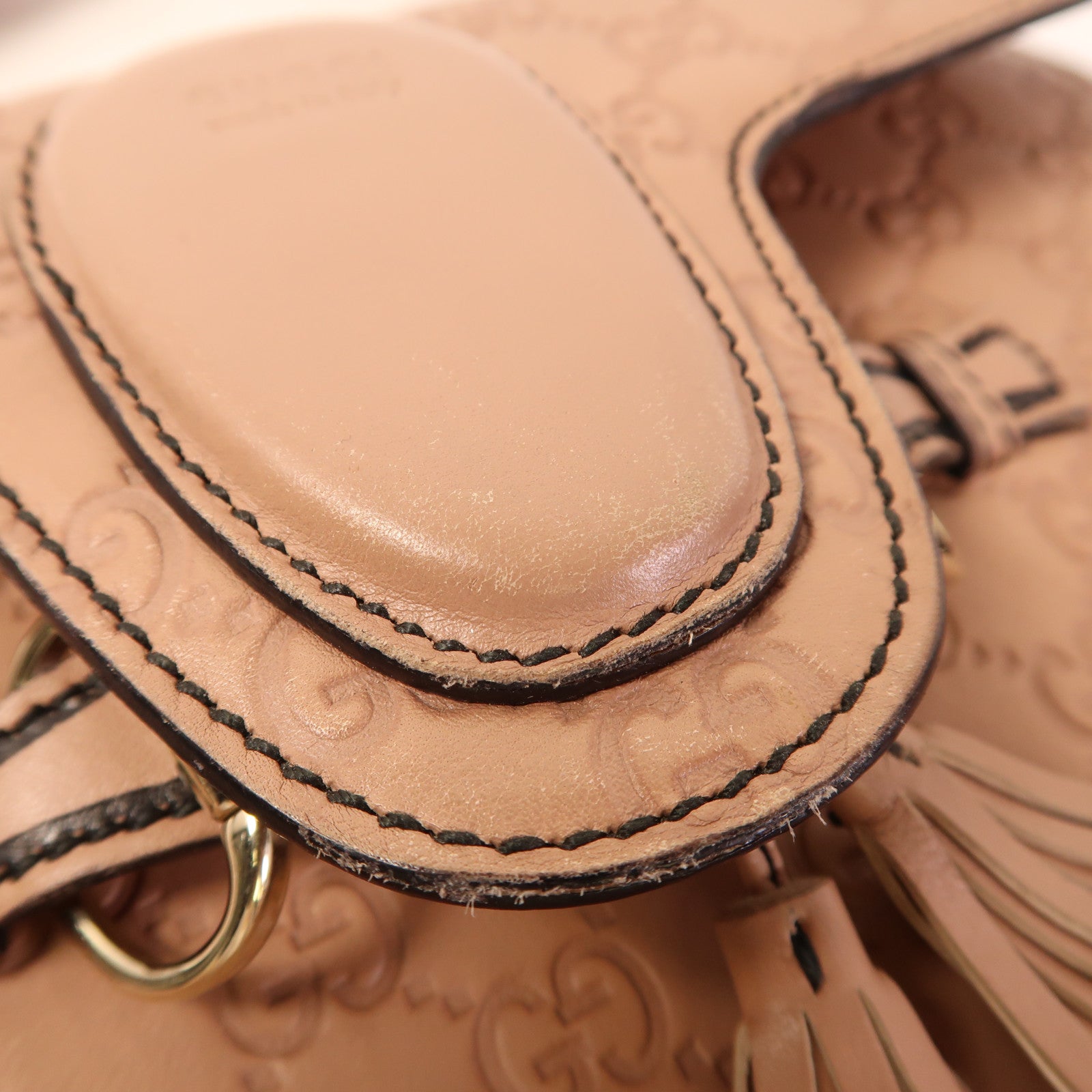 GUCCI 牛皮皮革Horsebit Shoulder Bag金扣鏈帶肩背袋