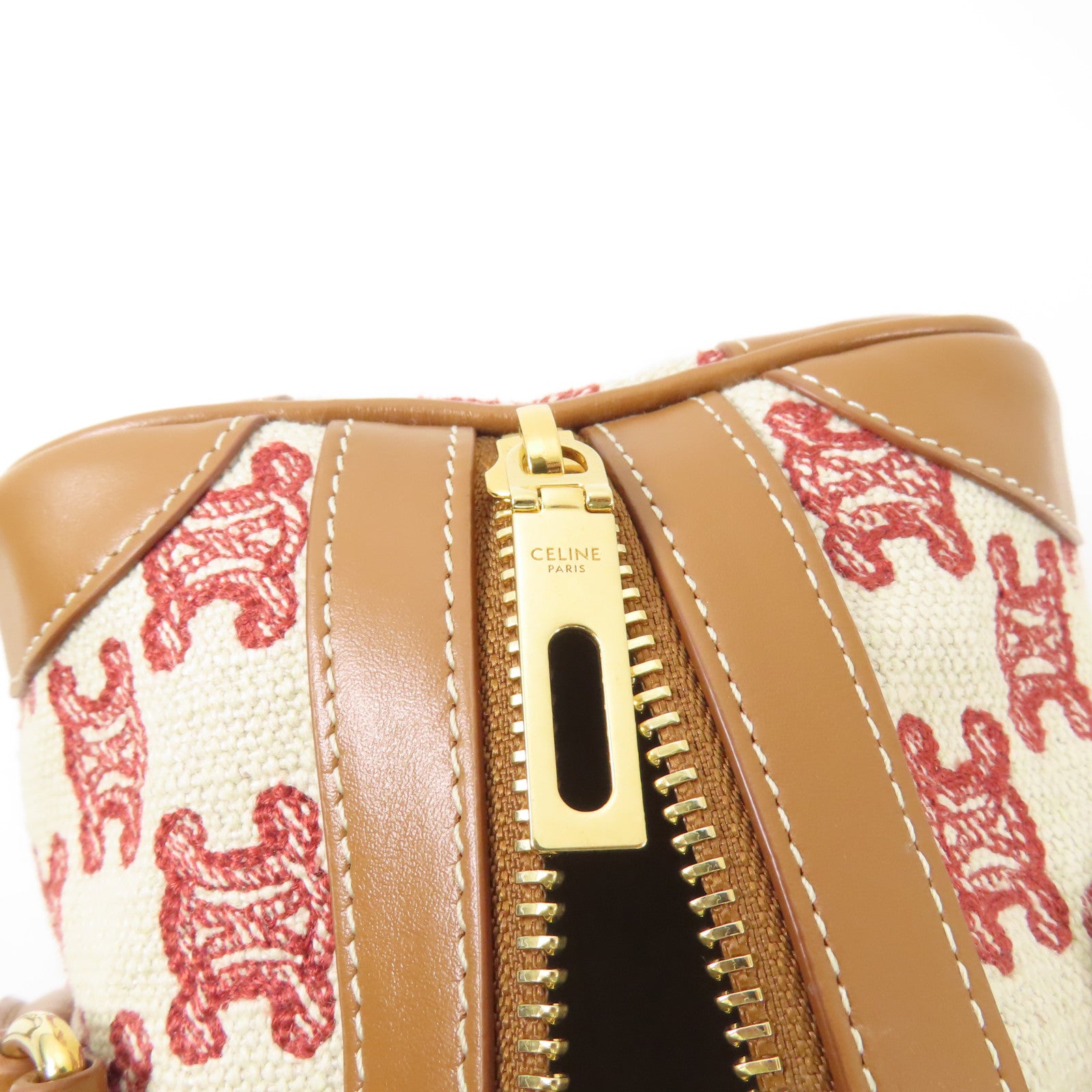CELINE 帆布2 Way Shoulder金扣手挽肩背兩用袋