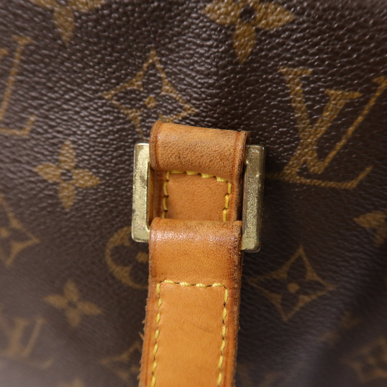 LOUIS VUITTON Monogram Cite GM金扣肩背袋棕色