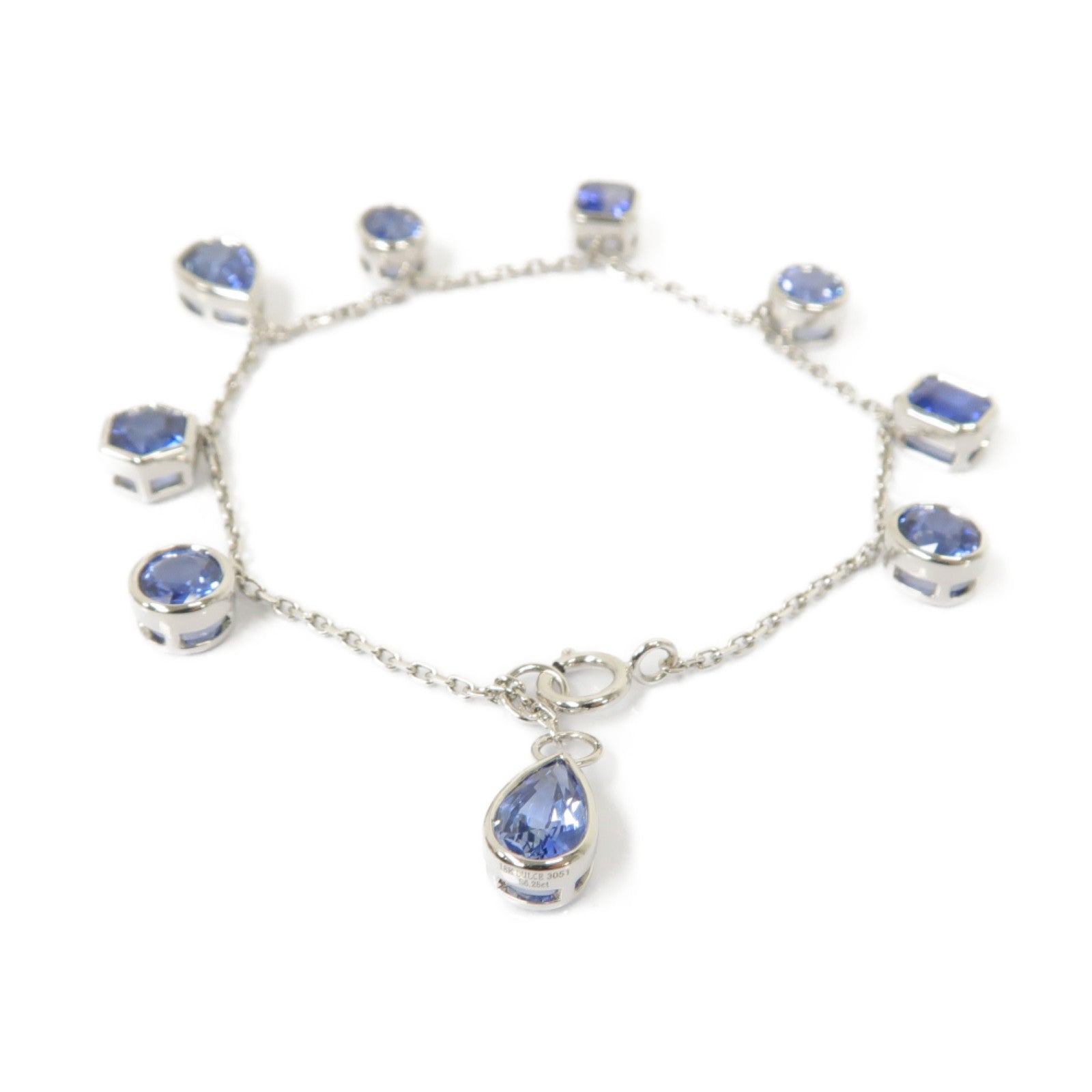 JEWELRY 18K白金Sapphire Bracelet 6.25ct藍寶石手鏈