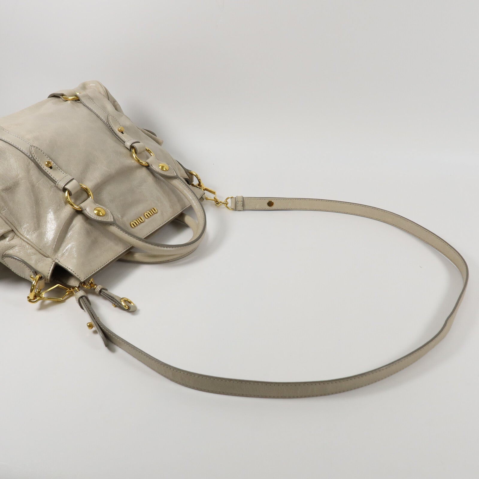 Miu Miu 牛皮皮革Vitello Lux Bow Bag手挽肩背兩用袋
